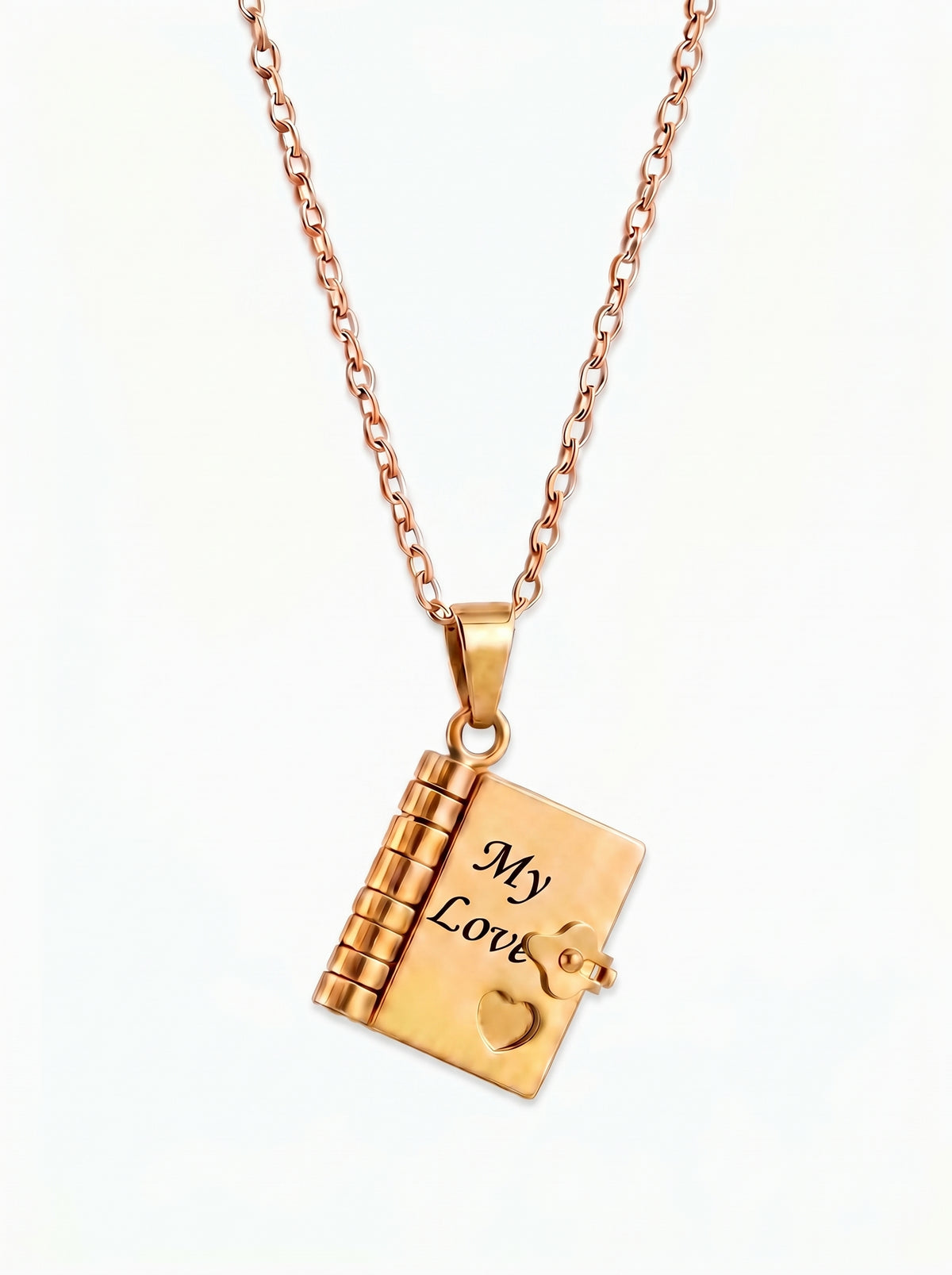 Anastasia Women's Engraved Book Locket Necklace