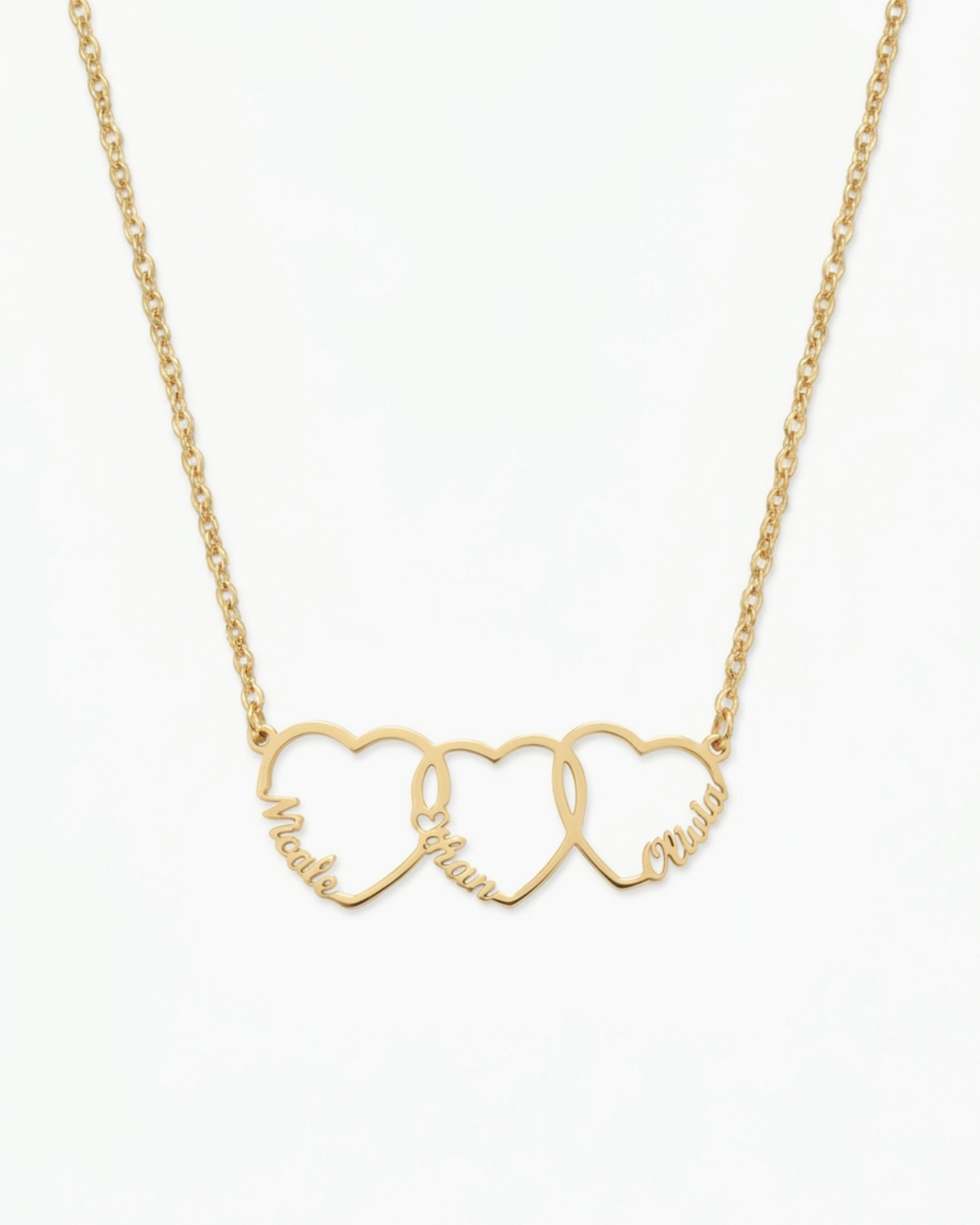 Marceline Women's Custom Family Necklace, Heart Necklace With Names