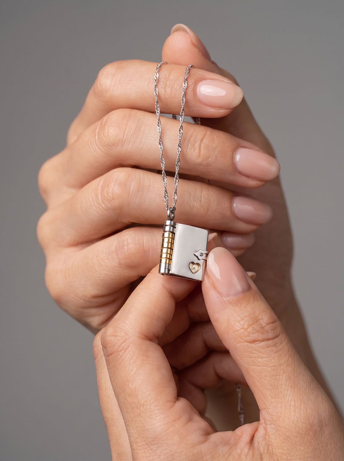 Raphaelle Custom Engraved Book Locket Necklace