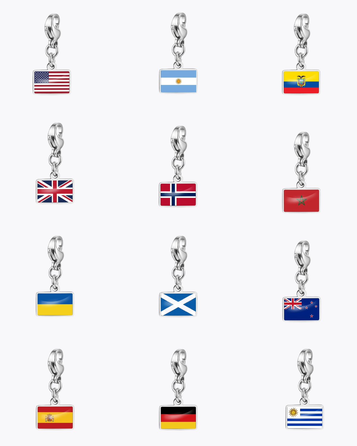 Elodie Women's Custom Charm Bracelet, Flag Travel Bracelet