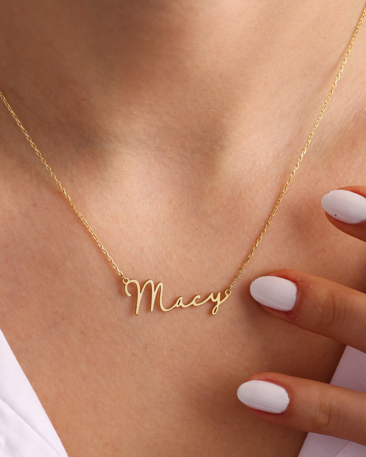 Rosalind Women's Gold Personalized Name Necklace, Cursive Script Necklace