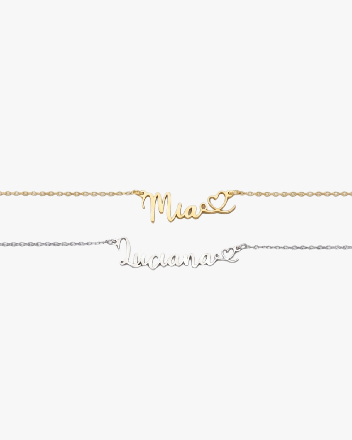 Amara Women's Personalized Name Necklace, Heart Accent Necklace
