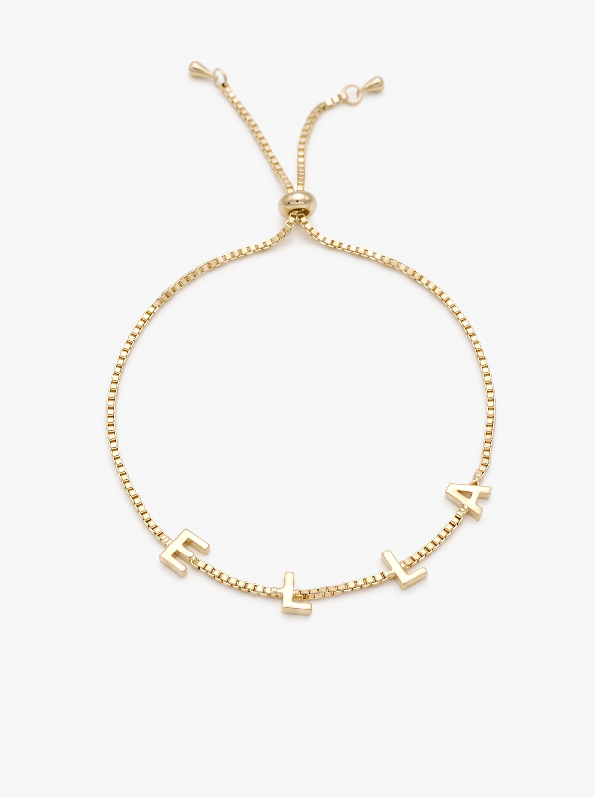 Ophélie Women's Custom Name Bracelet, Gold Bolo Bracelet