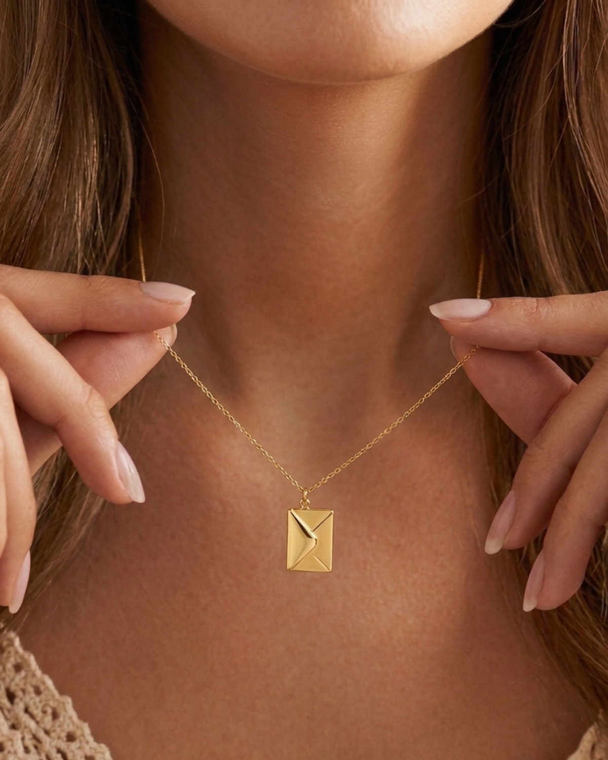 Bianca Women's Custom Engraved Gold Locket Necklace