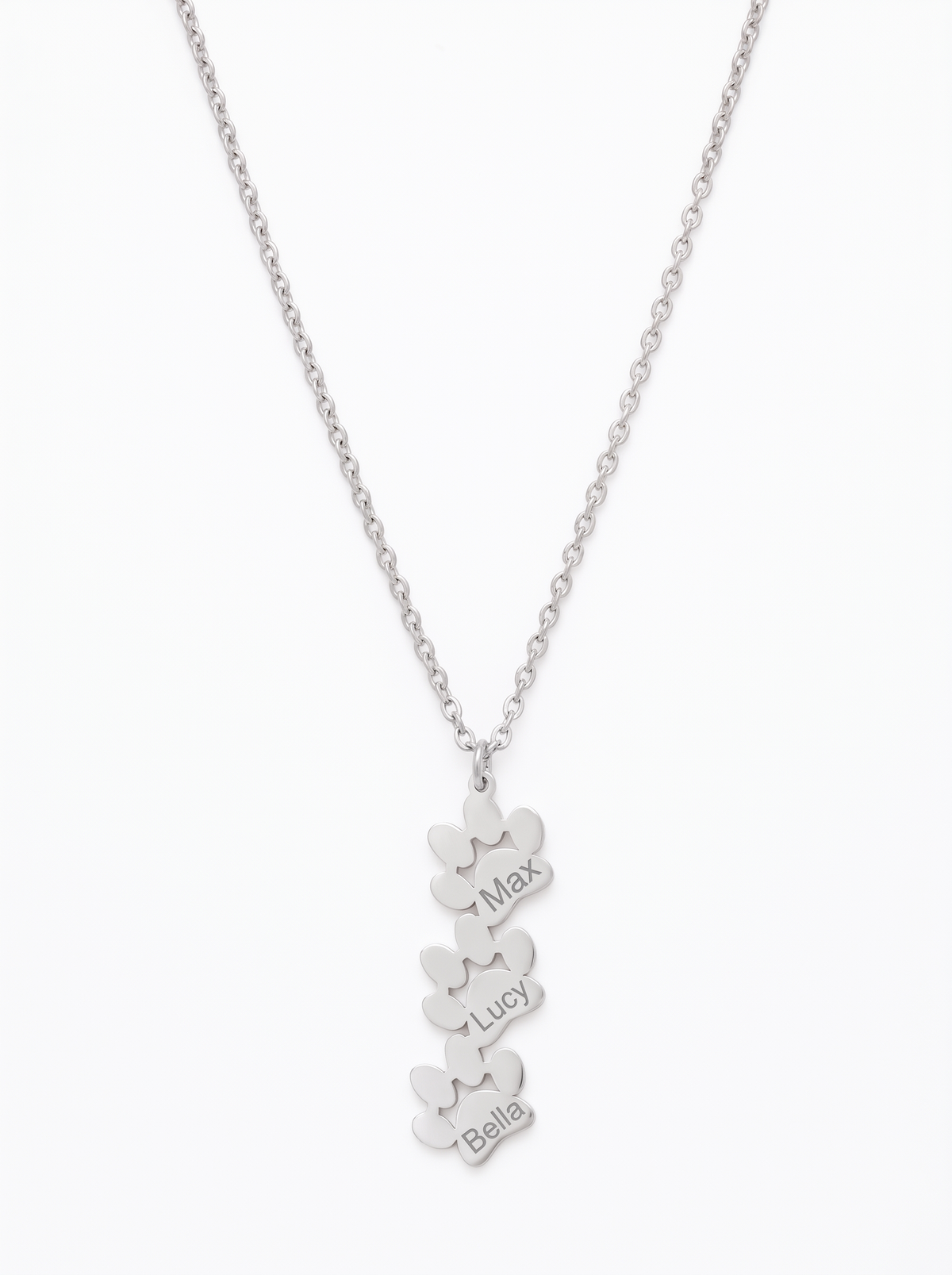 Valerie Women's Personalized Stacked Paw Print Necklace