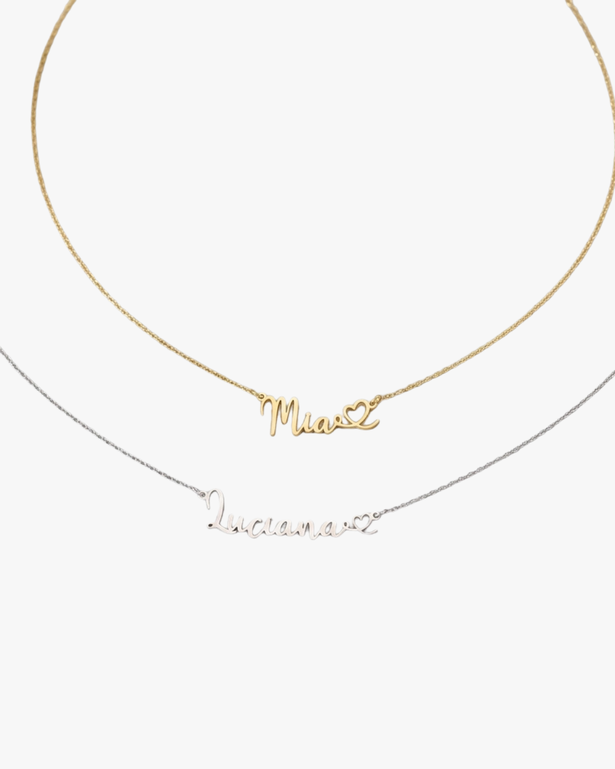 Amara Women's Personalized Name Necklace, Heart Accent Necklace