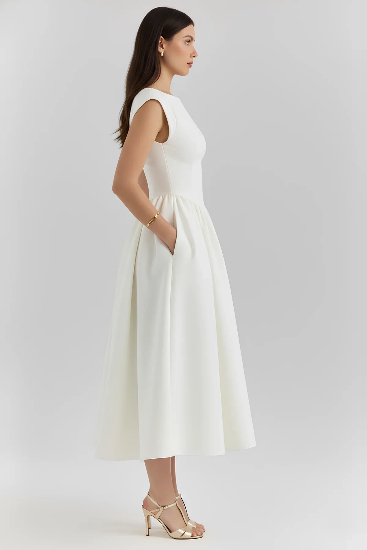 Wrenelle Corset Fit And Flare Midi Dress
