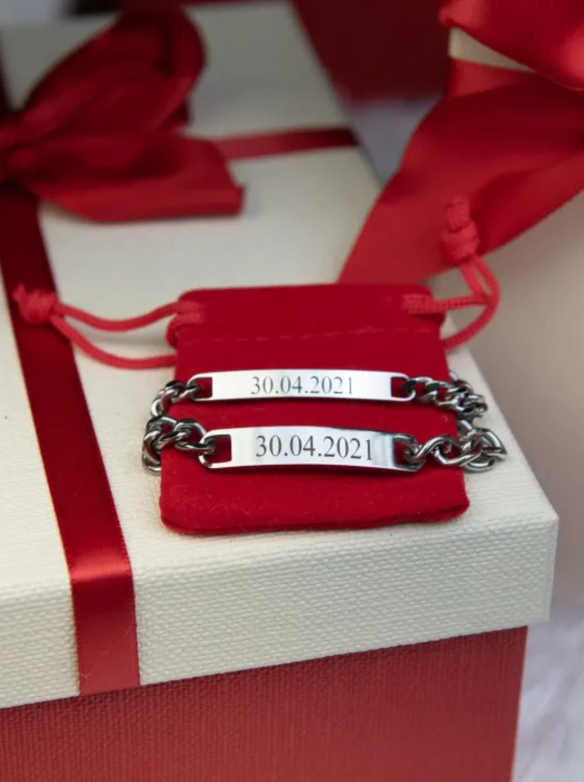 Clarisse Couples Custom Engraved Bracelets