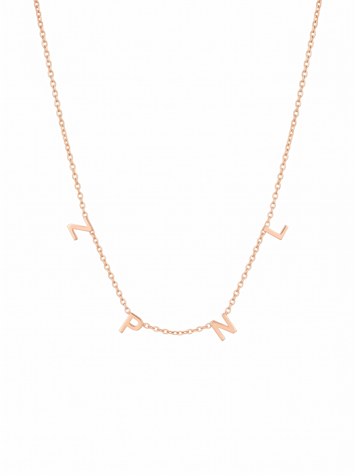 Marion Women's Custom Sideways Initial Necklace, Gold Script Necklace