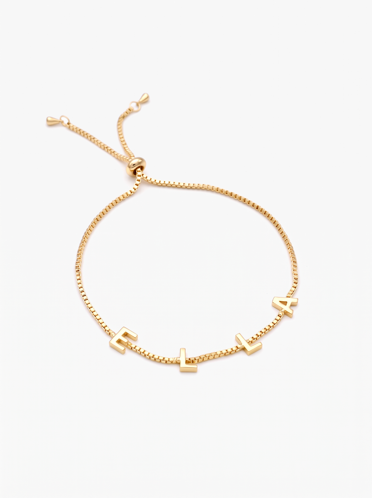 Ophélie Women's Custom Name Bracelet, Gold Bolo Bracelet