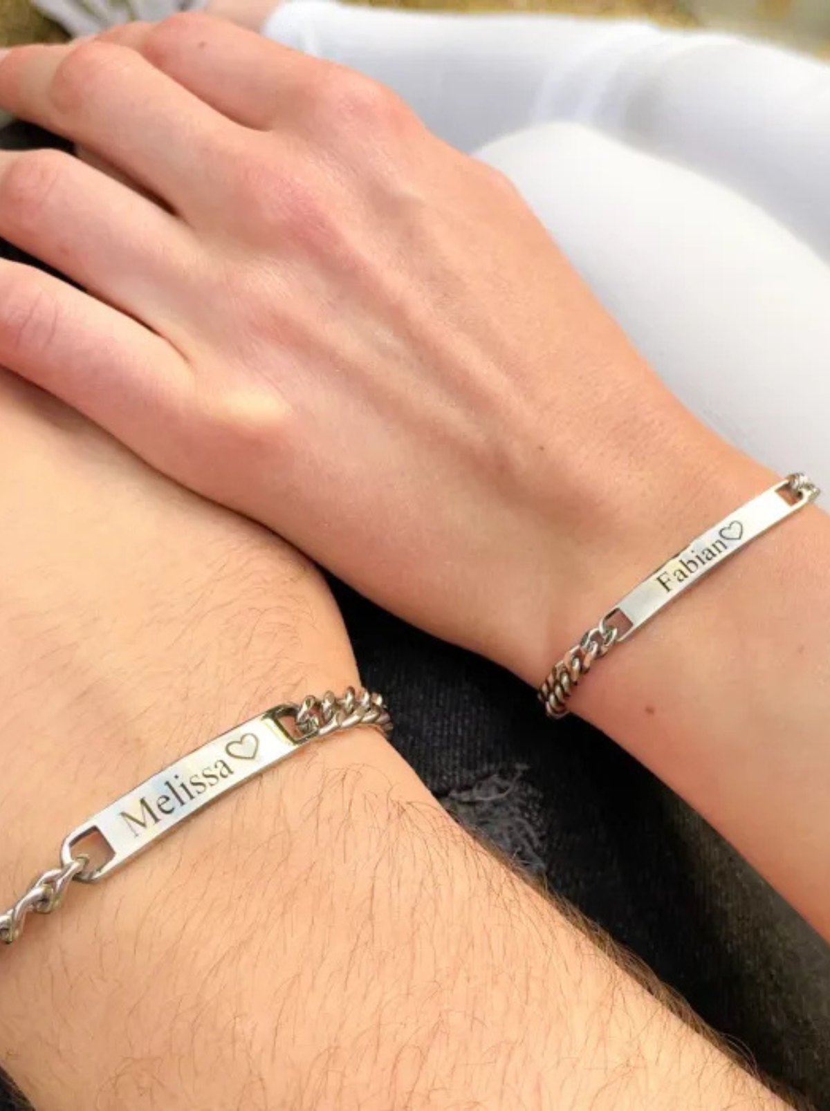 Clarisse Couples Custom Engraved Bracelets