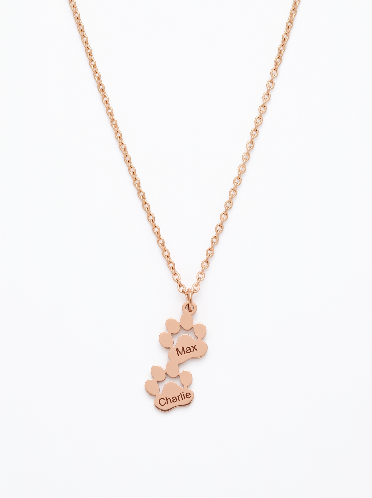 Valerie Women's Personalized Stacked Paw Print Necklace