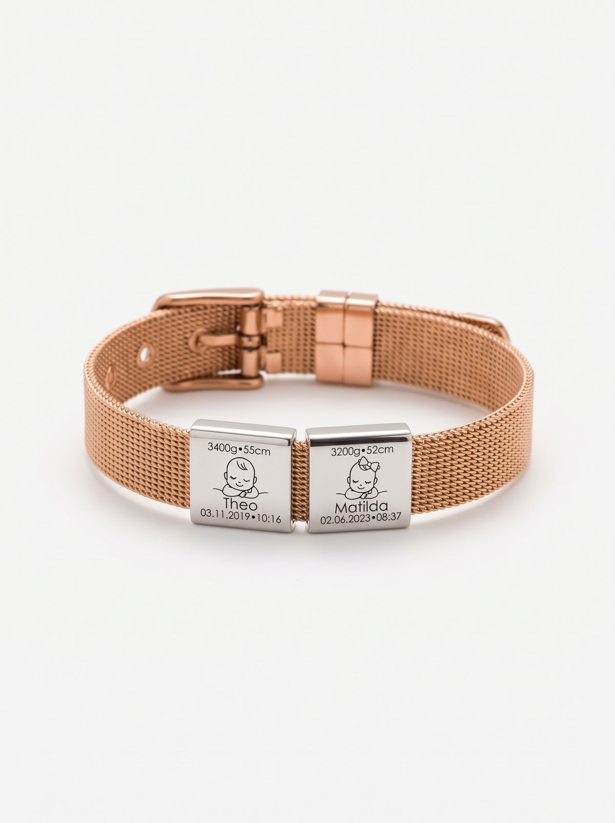 Gabriella Personalized Two Baby Birth Bracelet