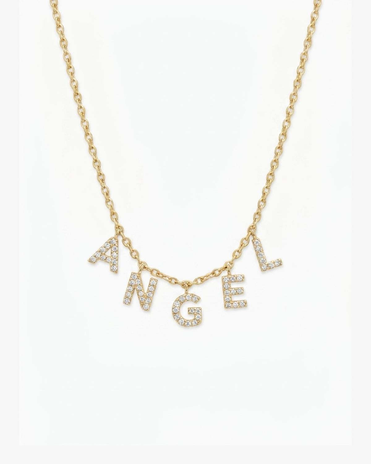 Colette Women's Custom Bubble Letter Gold Necklace