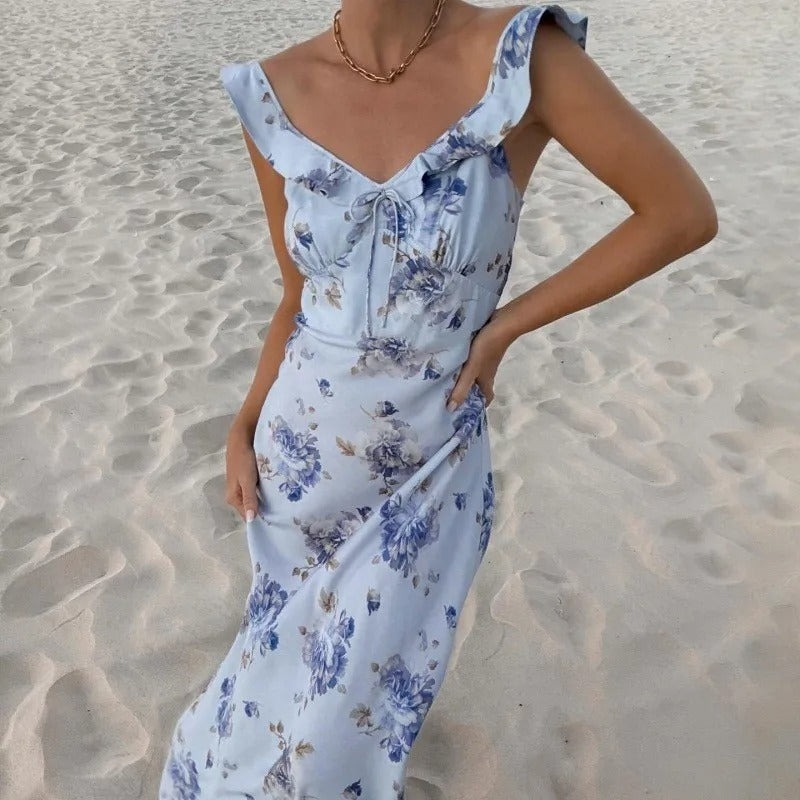 Cambria Ruffle Floral Wedding Guest Maxi Dress