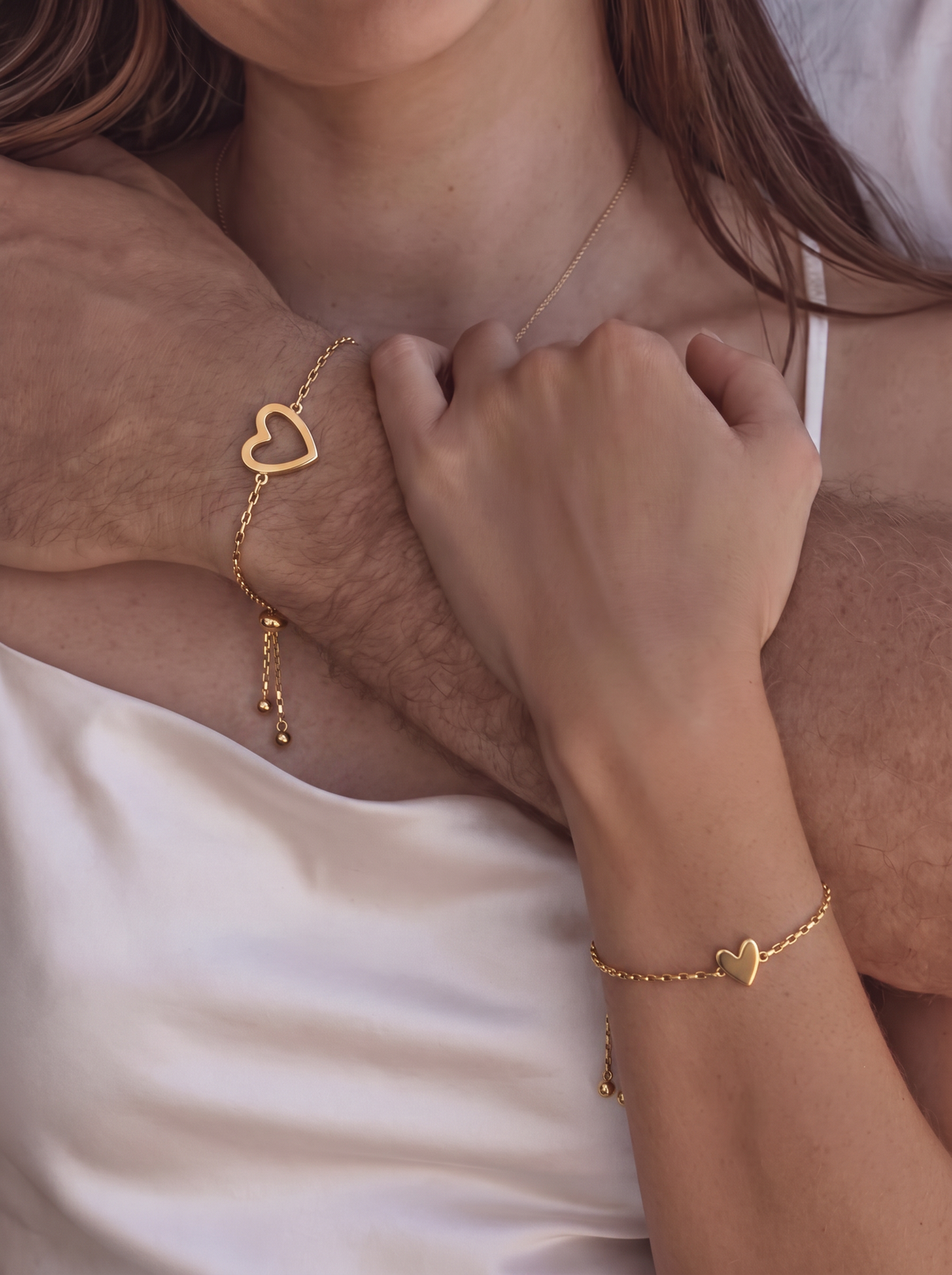 Mom Matching Layered Heart Bracelet, Gift for Mom