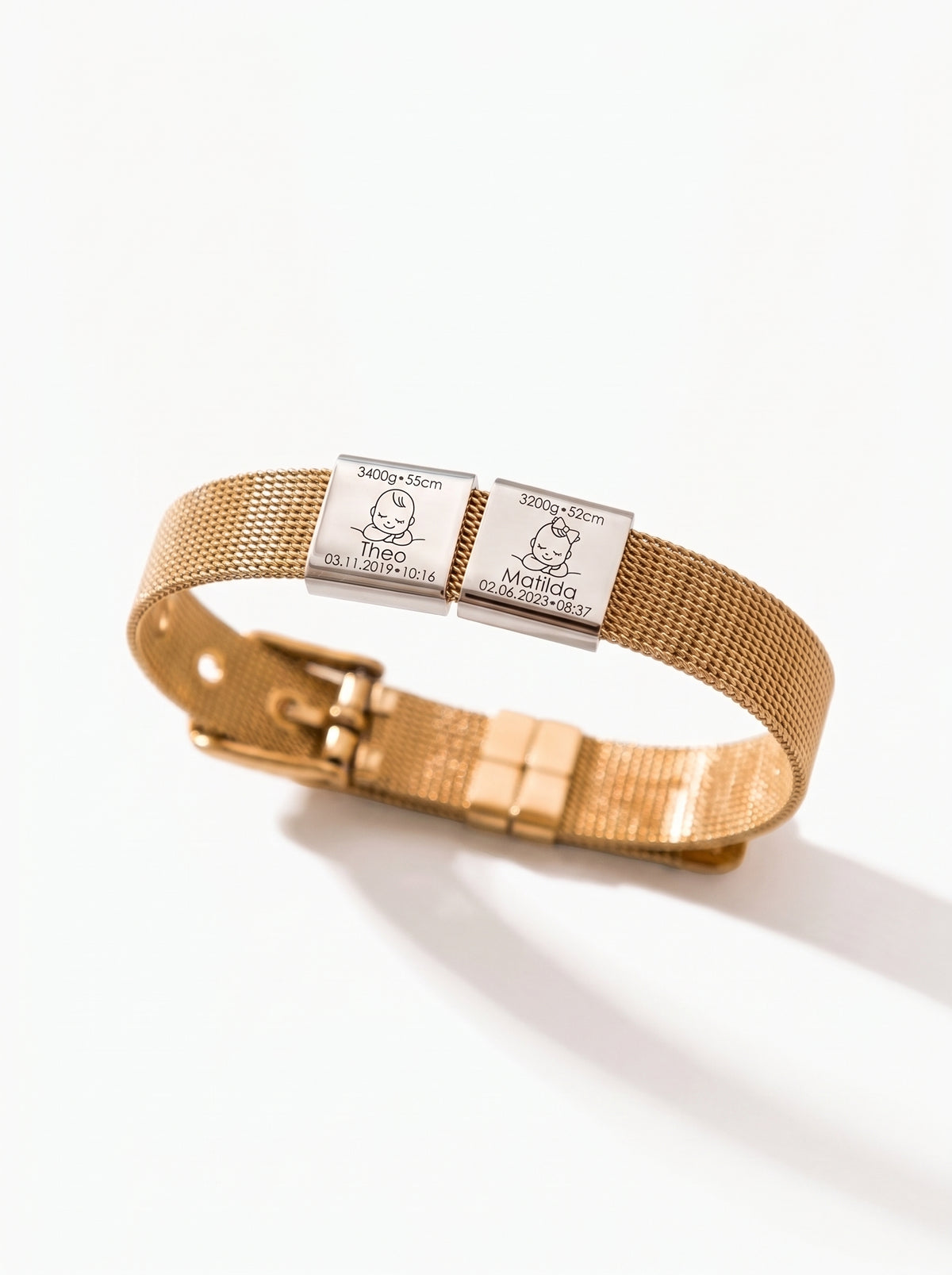 Gabriella Personalized Two Baby Birth Bracelet