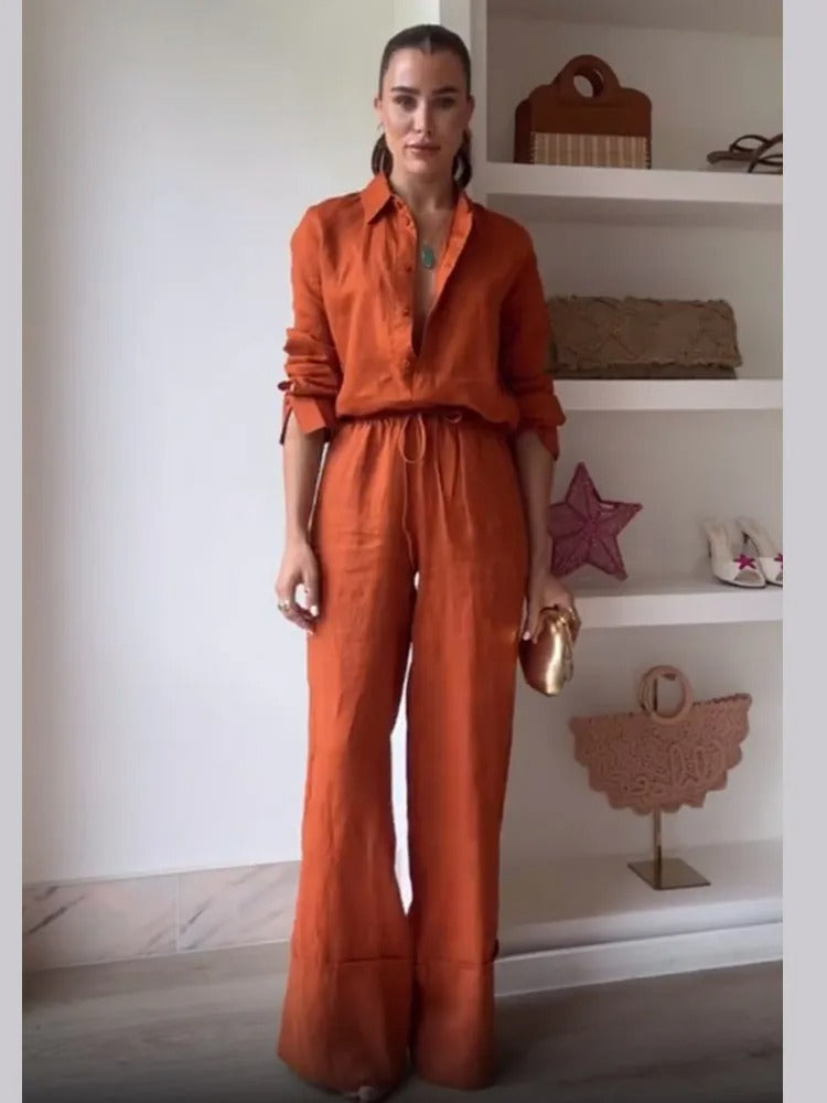 Madeline Relaxed Linen Shirt And Pants Co-Ord Set