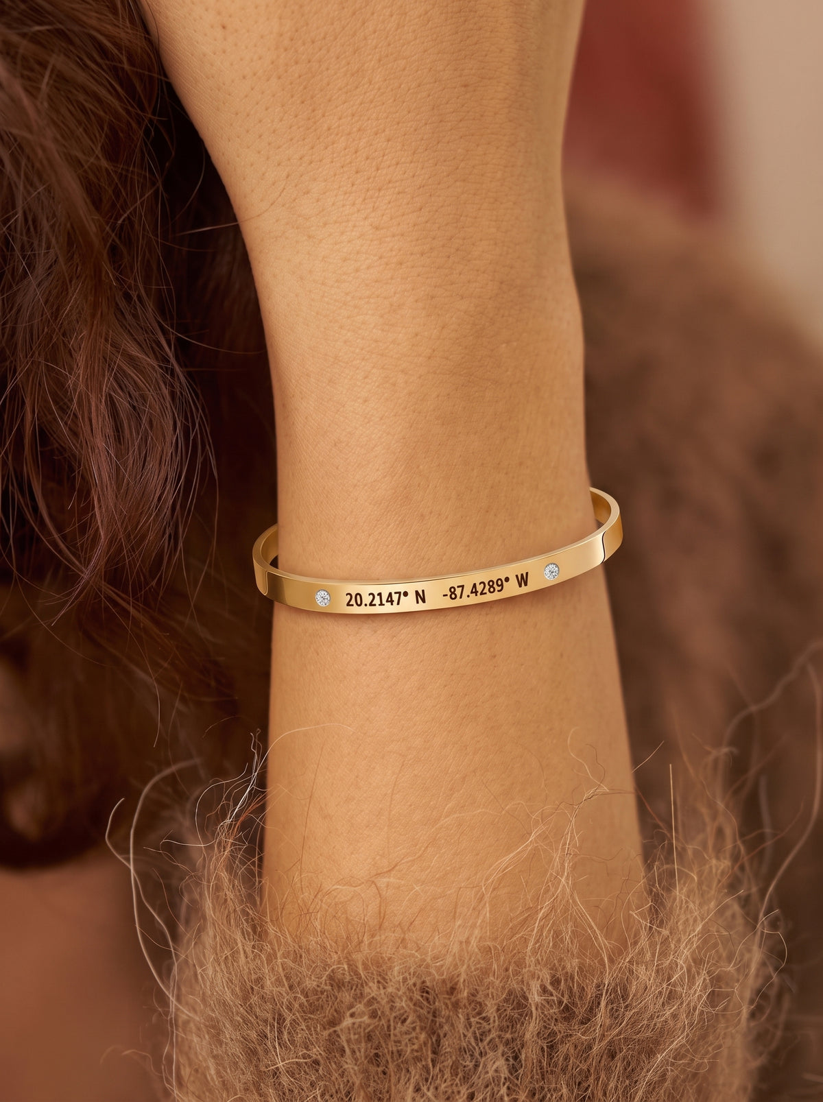 Théodora Women's Custom Coordinates Cuff Bracelet