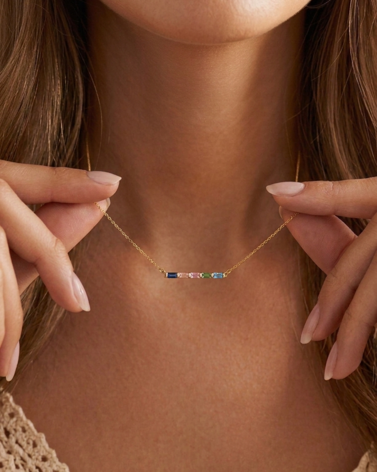 Odette Women's Custom Birthstone Gold Necklace
