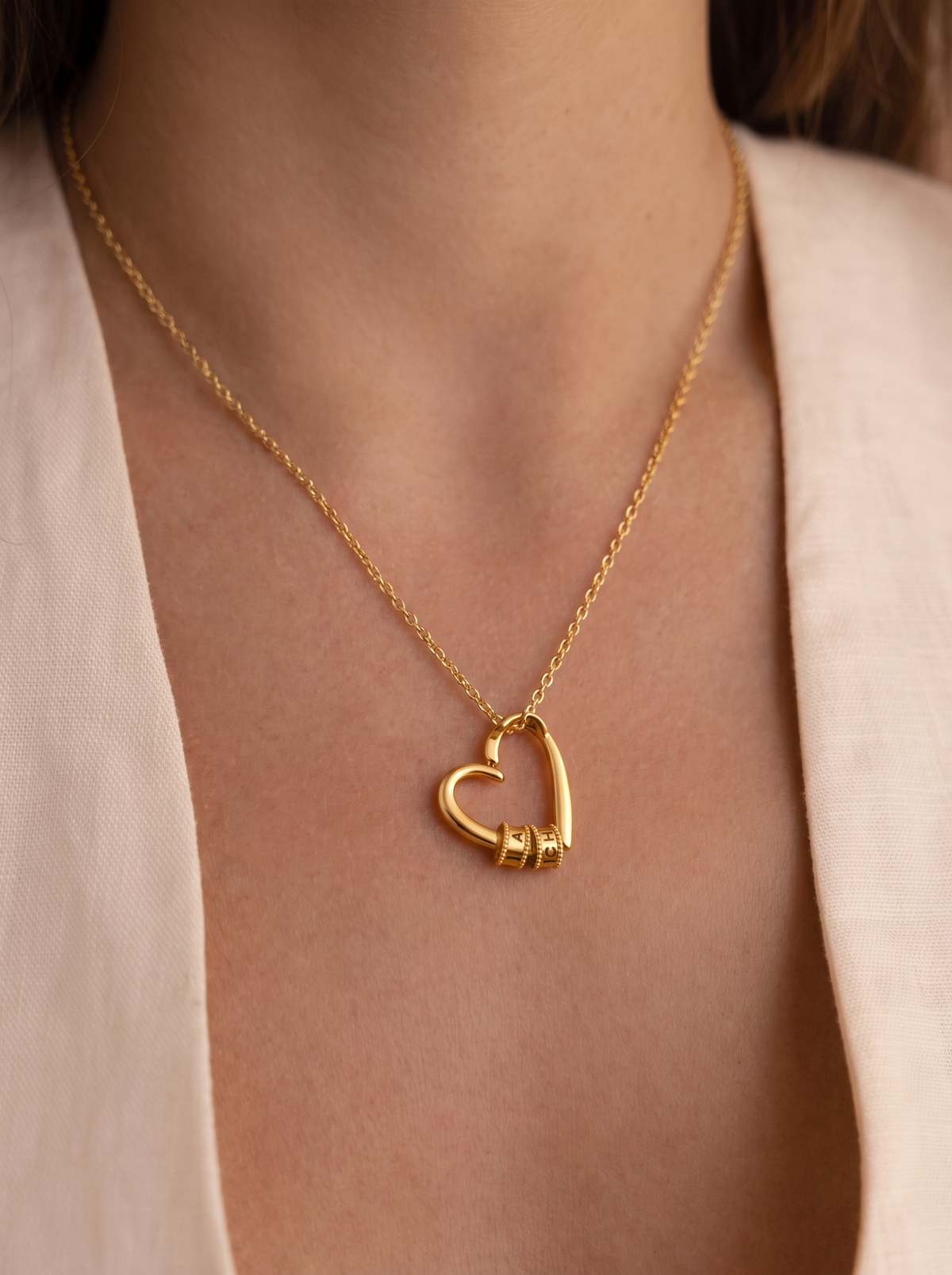 Anouk Women's Heart Necklace, Personalized Family Necklace