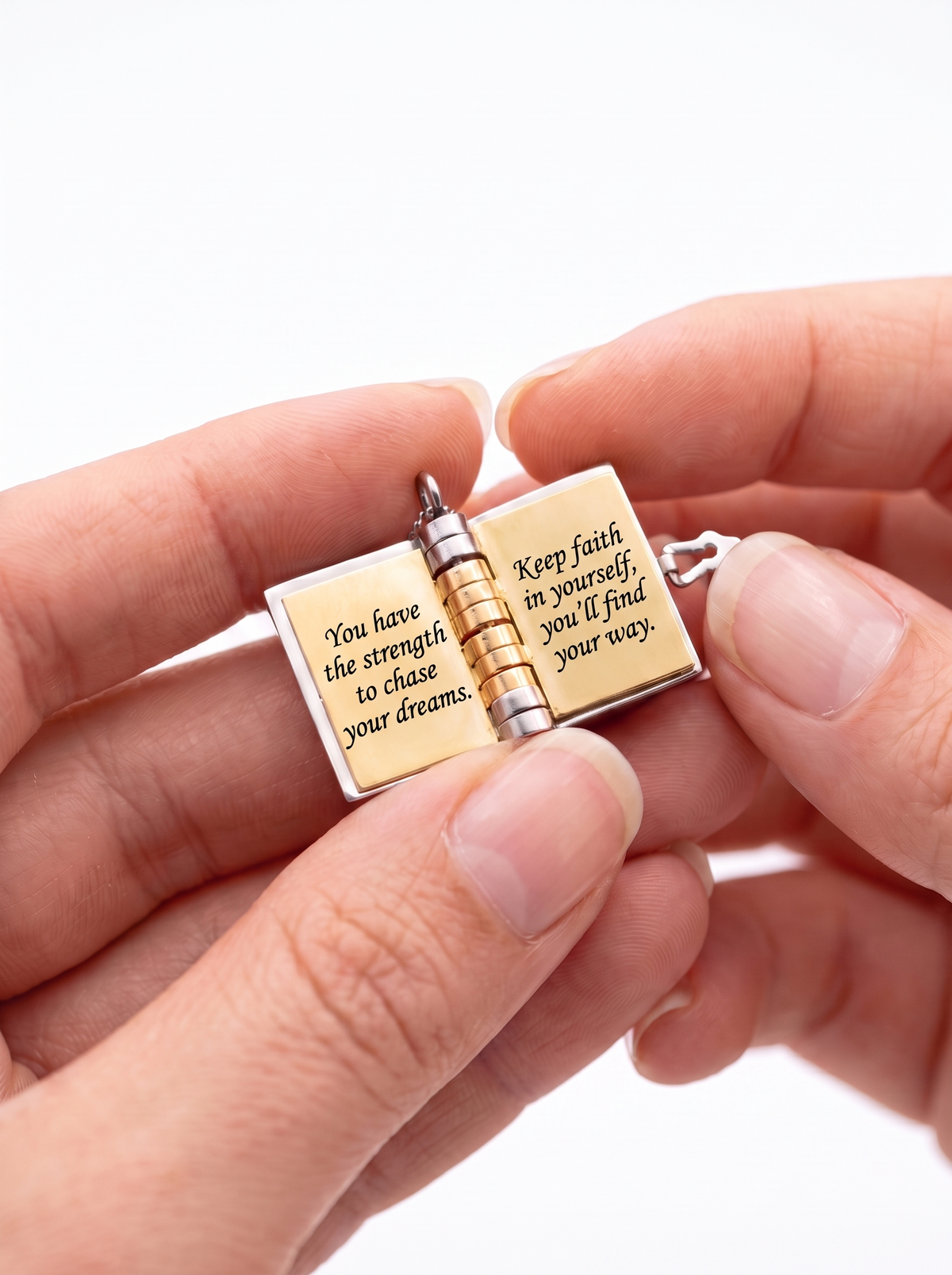 Bernadette Engraved Book Necklace for Grandchild