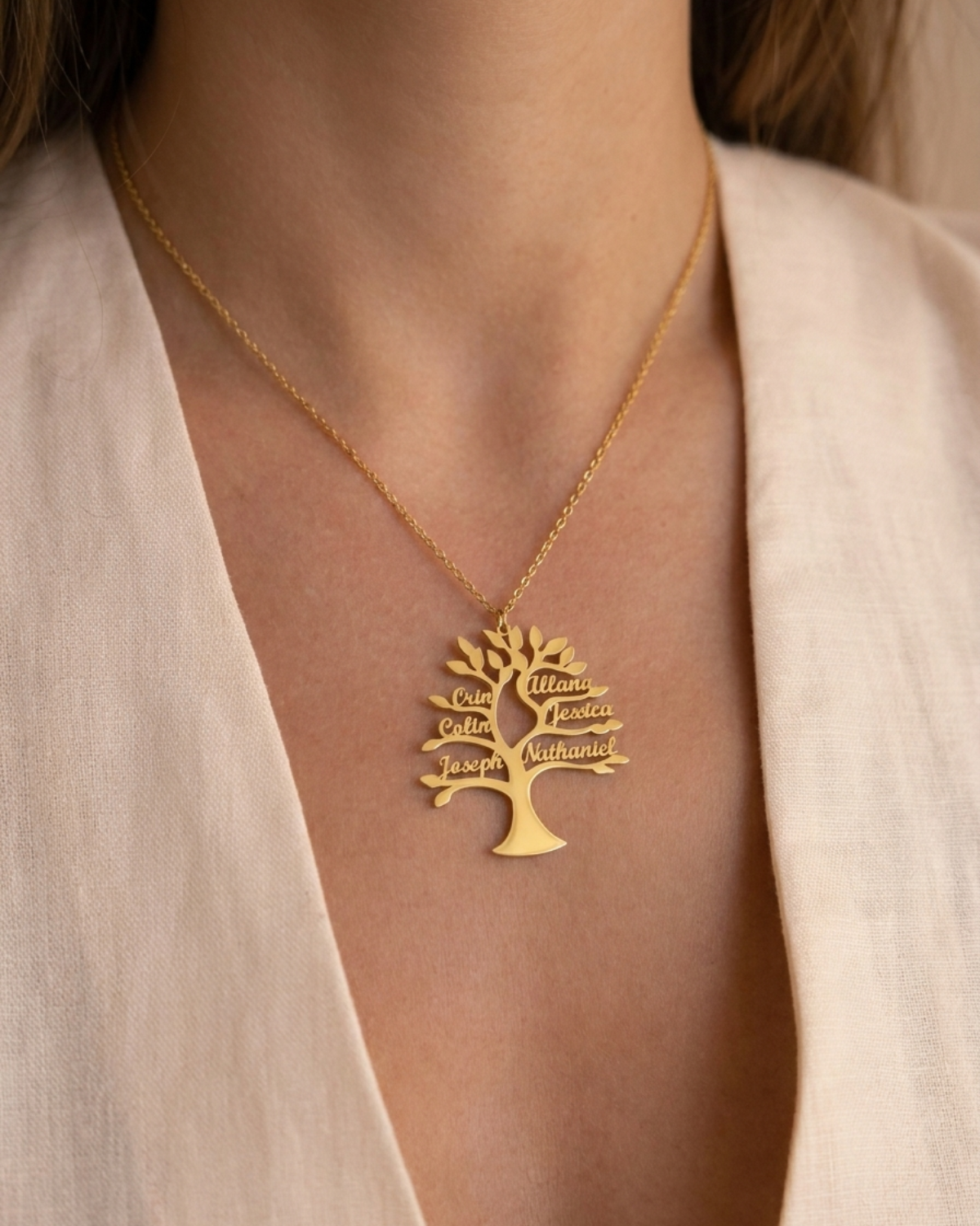 Adriana Women's Custom Mothers Necklace, Family Tree Necklace