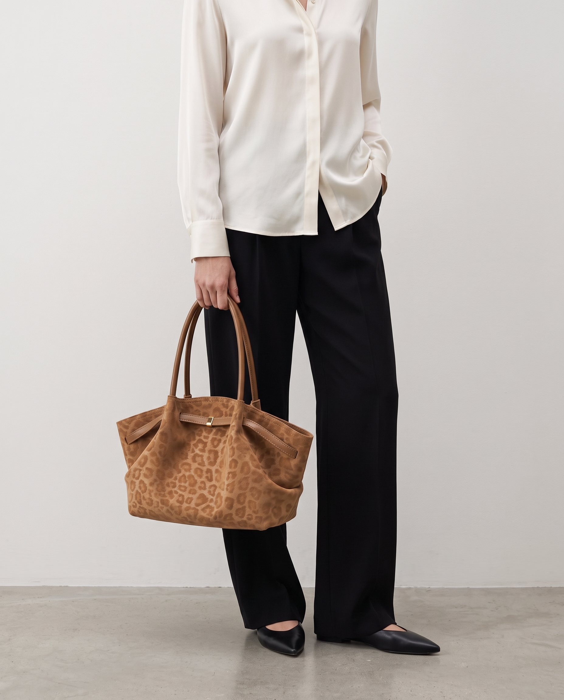 Clementine Suede Tote Bag - Light Brown