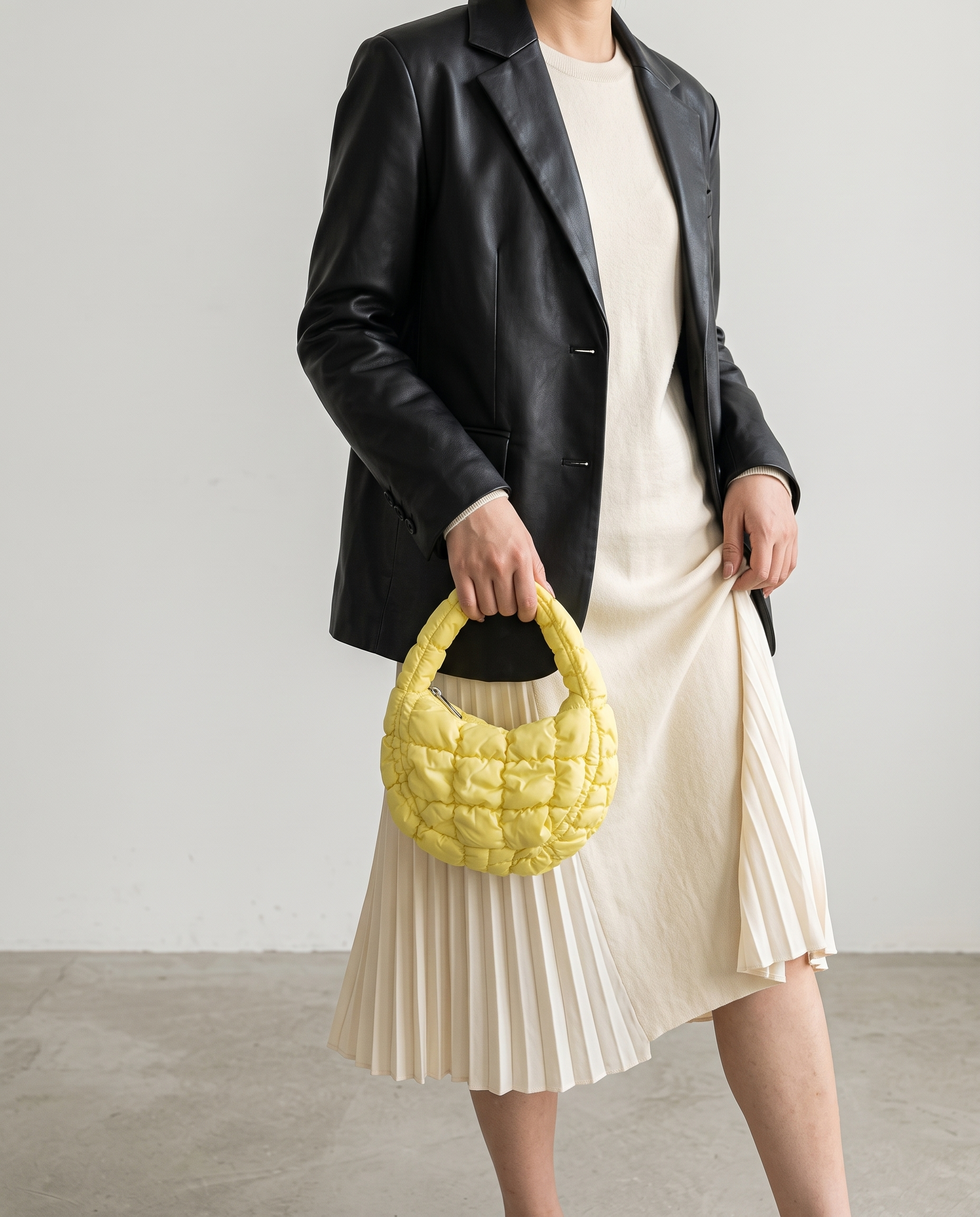 Augusta Quilted Shoulder Bag - Yellow