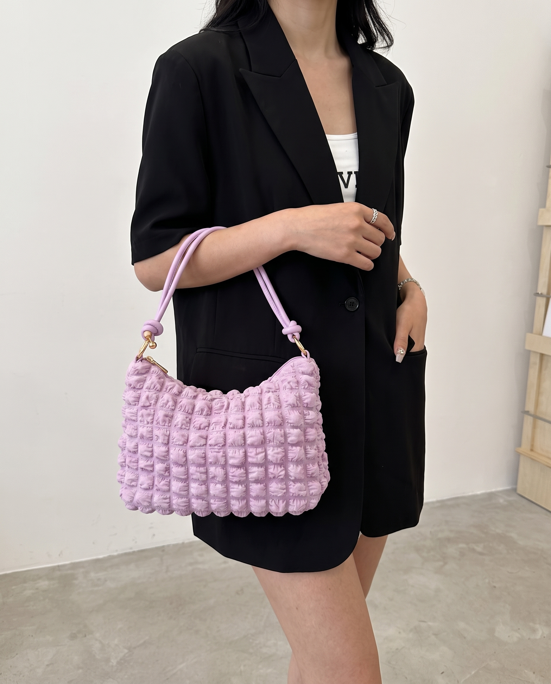 Marguerite Quilted Shoulder Bag - Pink