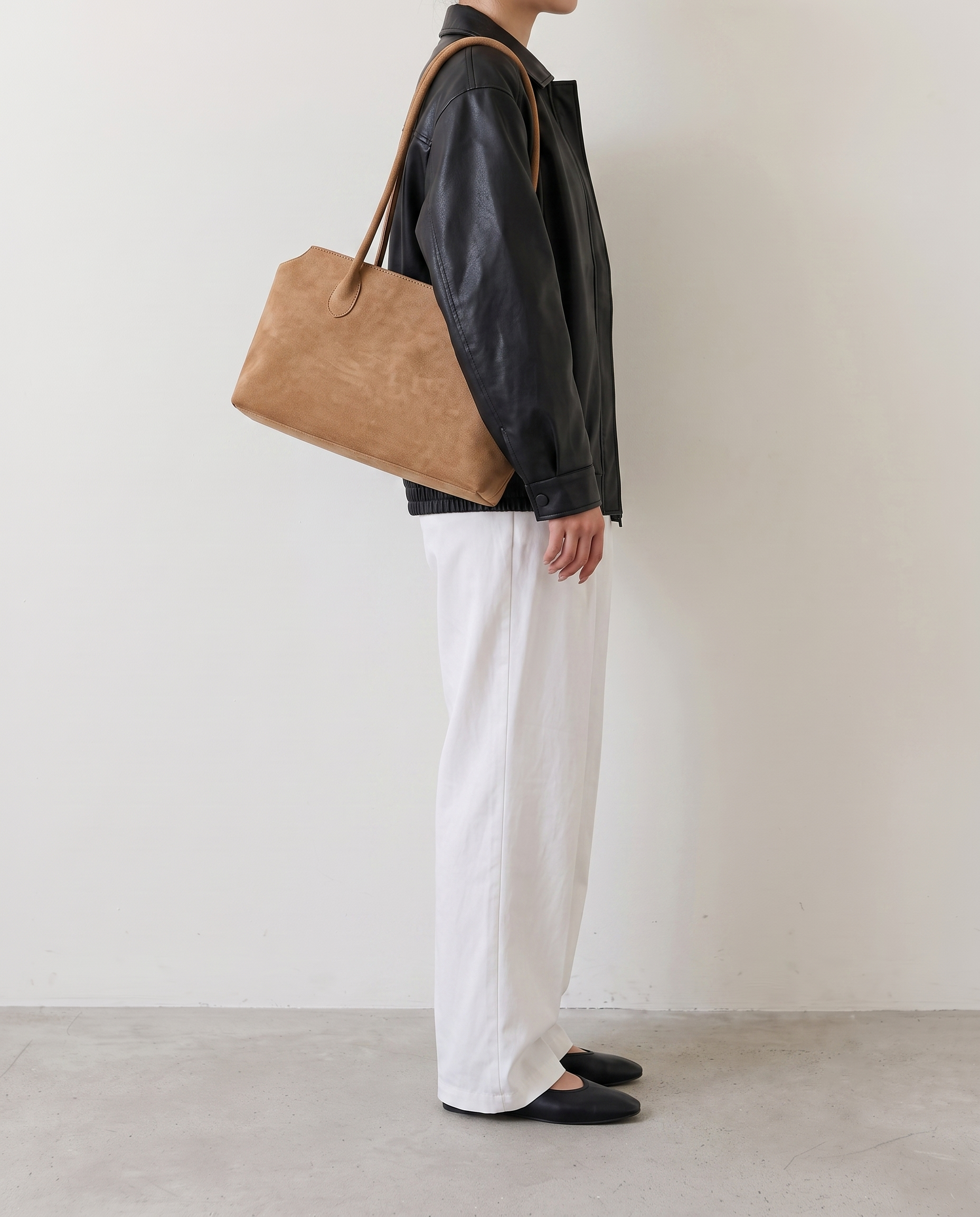 Jemima Suede Tote Bag - Yellow Brown