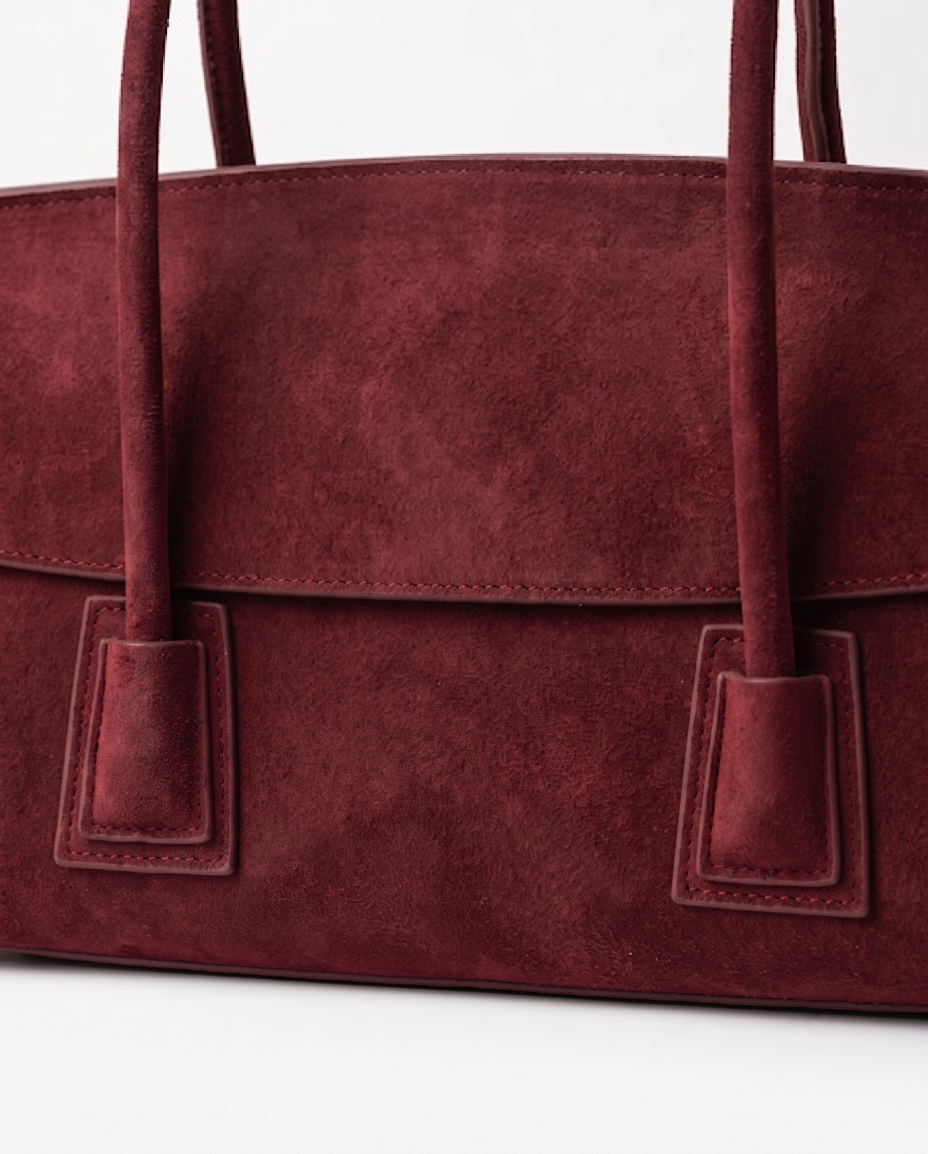 Tabitha Suede Shoulder Tote Bag - Burgundy
