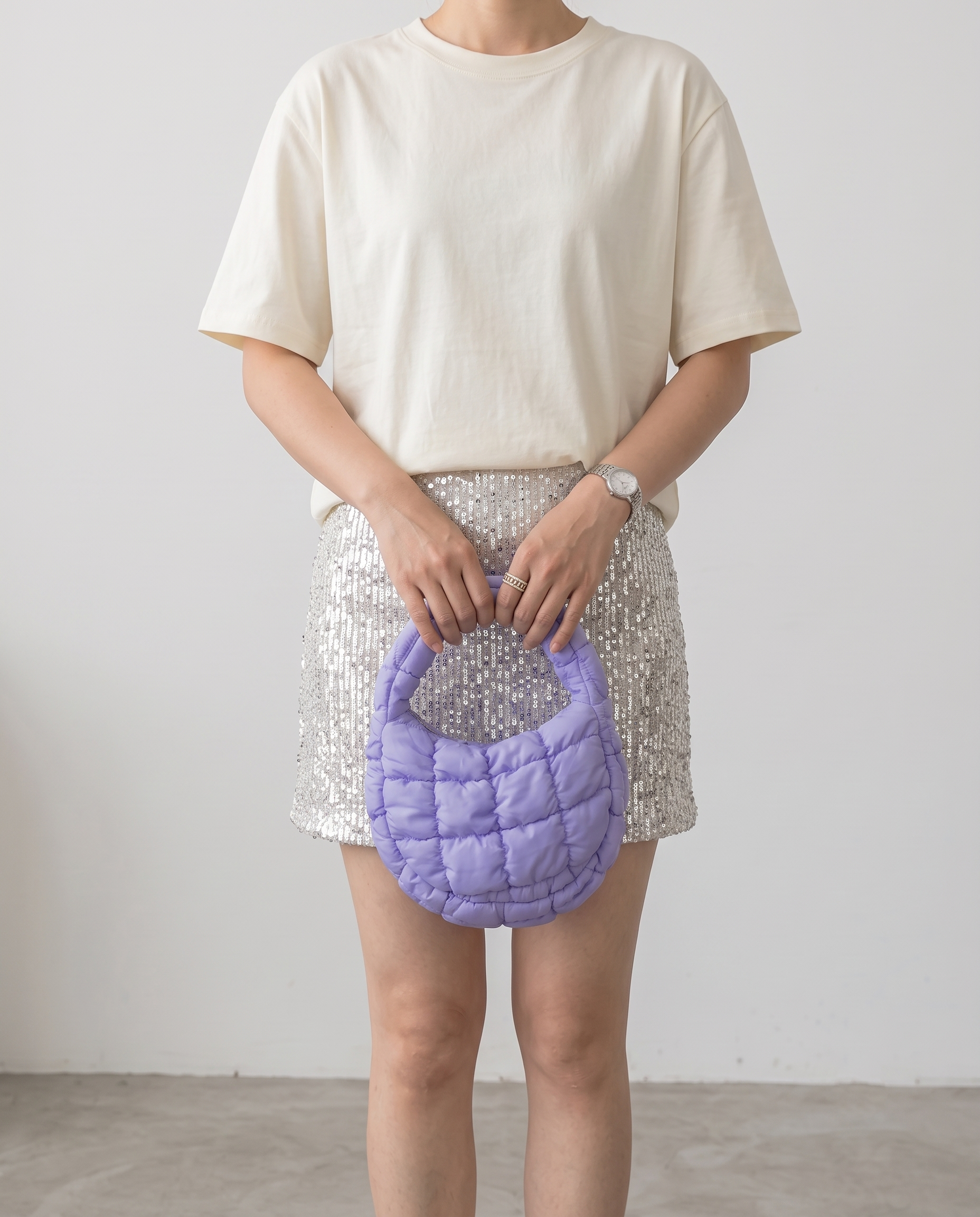 Augusta Quilted Shoulder Bag - Purple