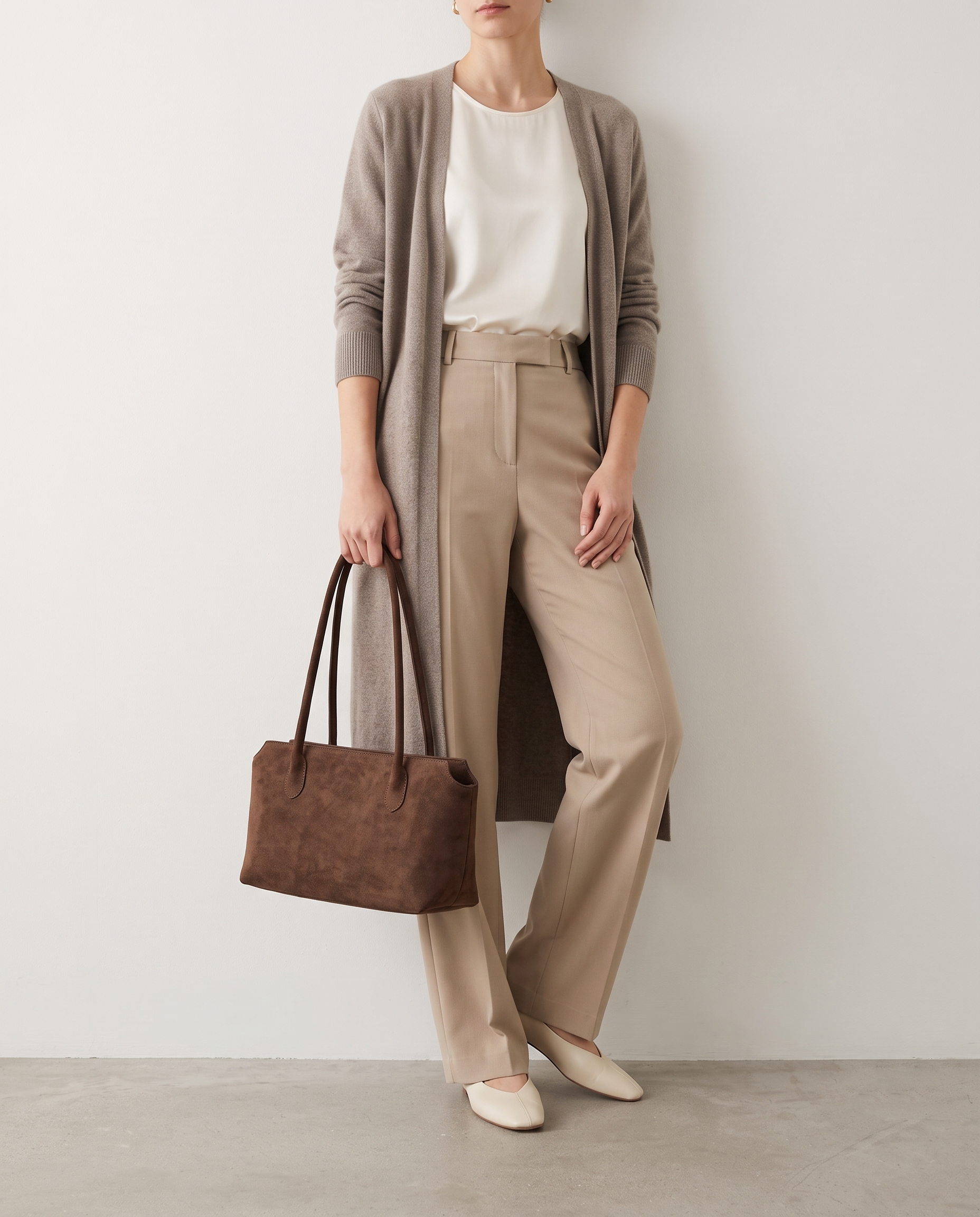 Jemima Suede Tote Bag - Coffee