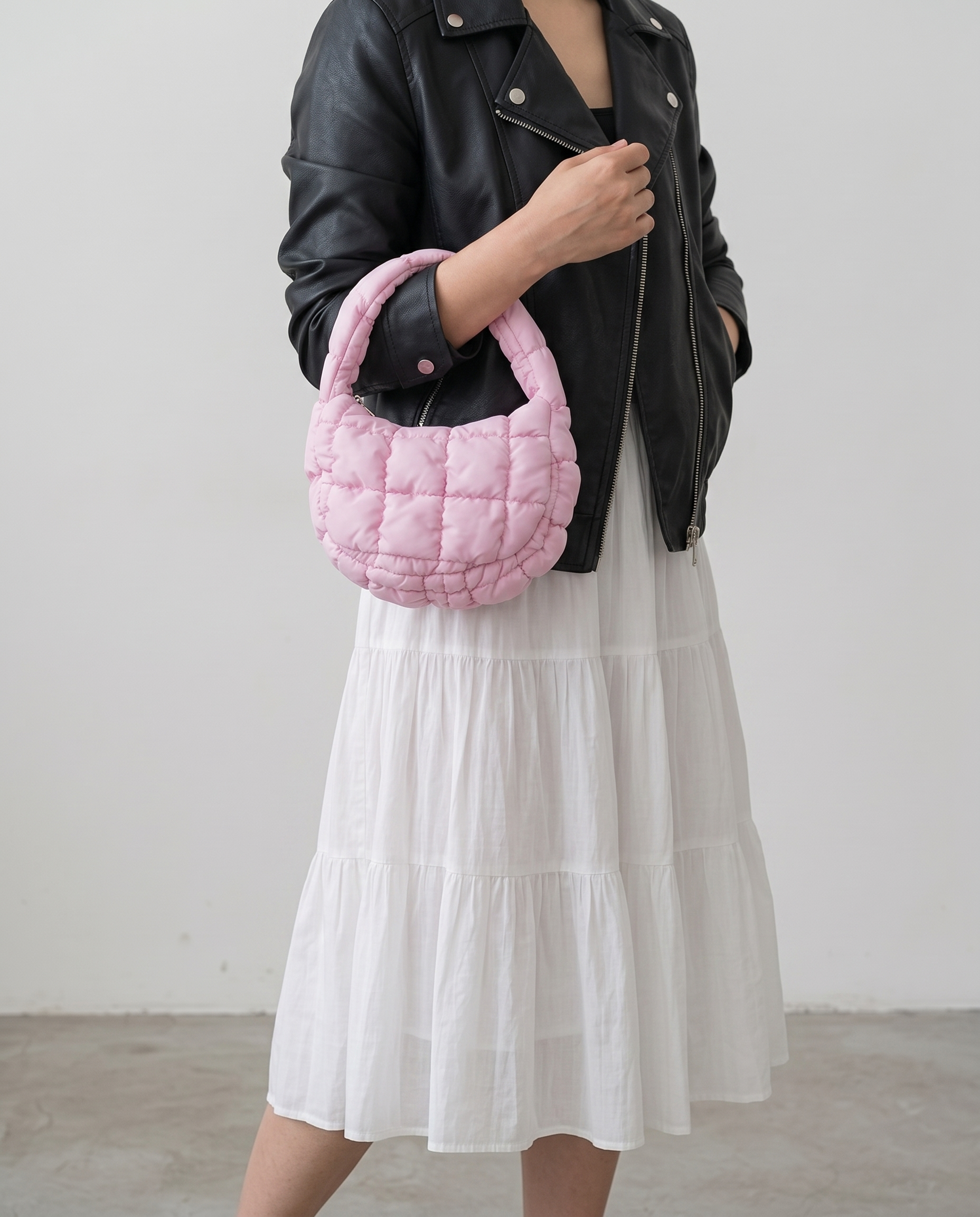 Augusta Quilted Shoulder Bag - Pink