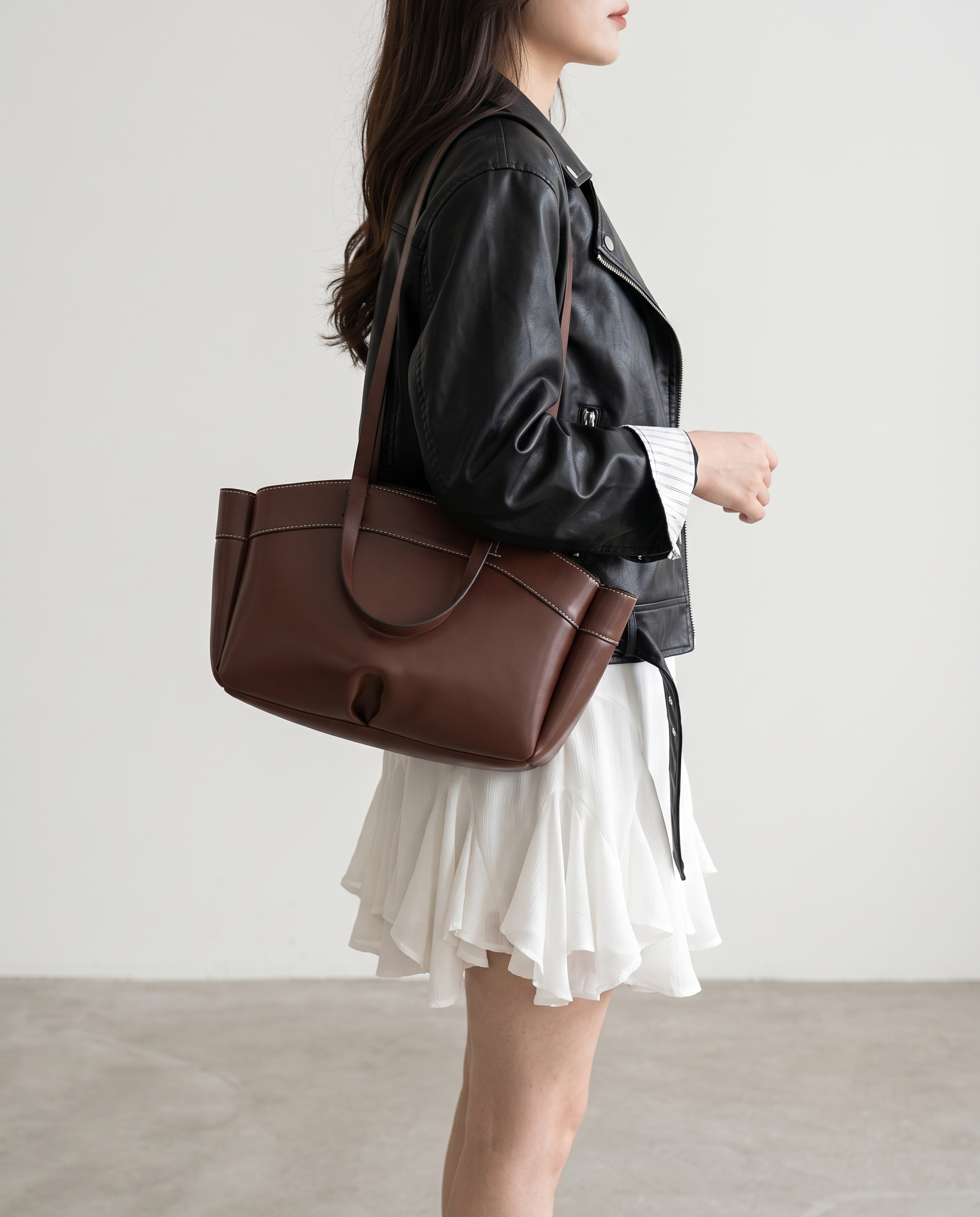 Cecily Structured Shoulder Bag - Coffee