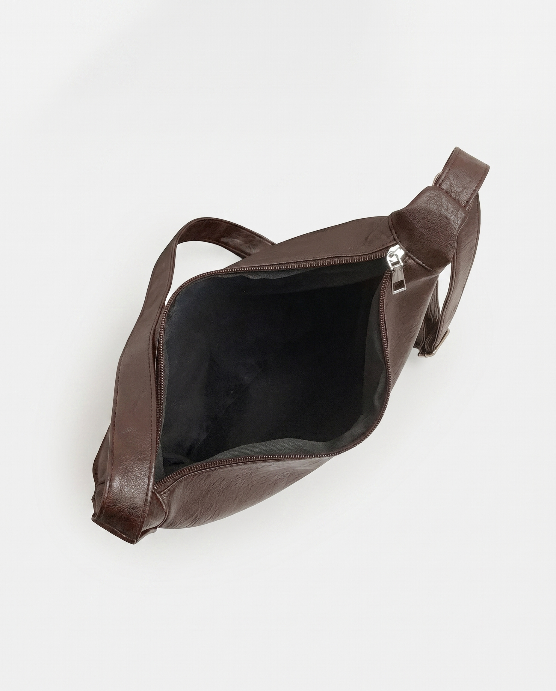 Marcella Adjustable Faux Leather Shoulder Bag - Dark Brown
