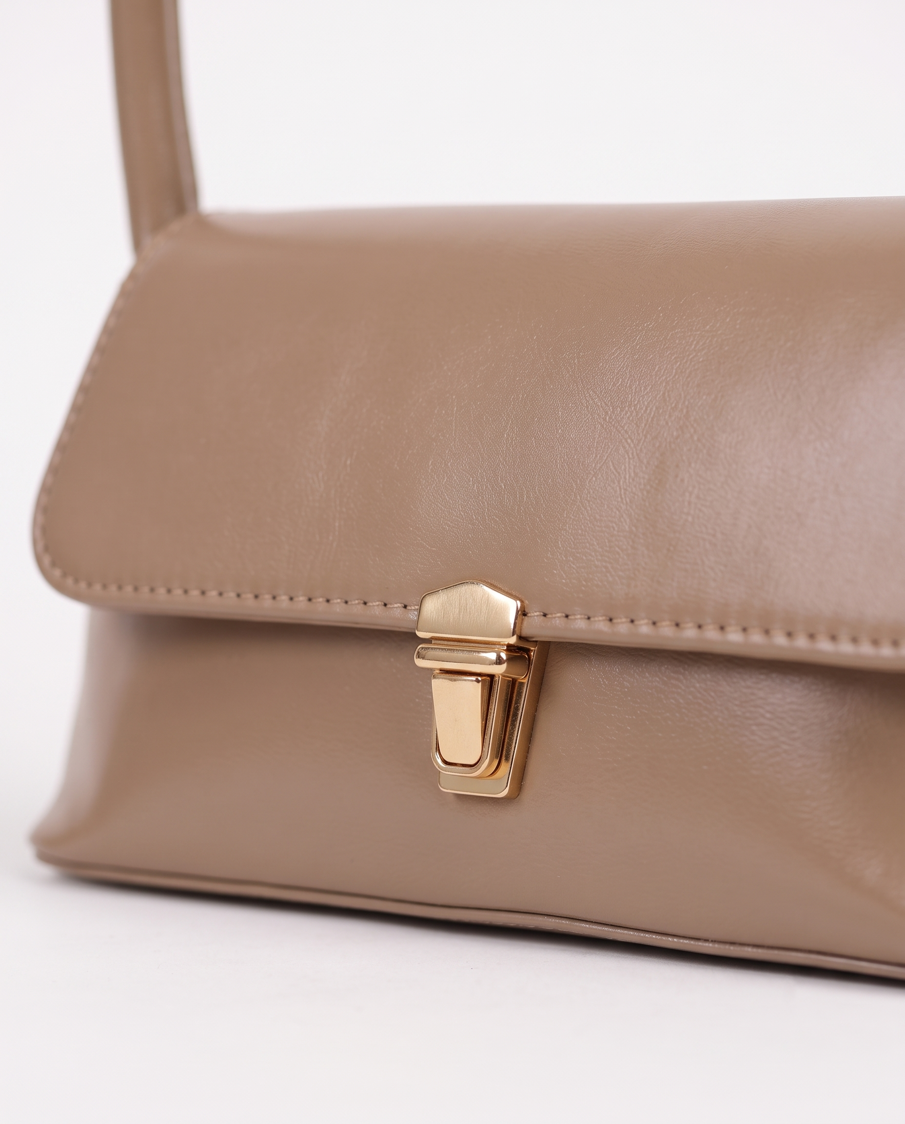Beatrix Leather Shoulder Handbag - Khaki