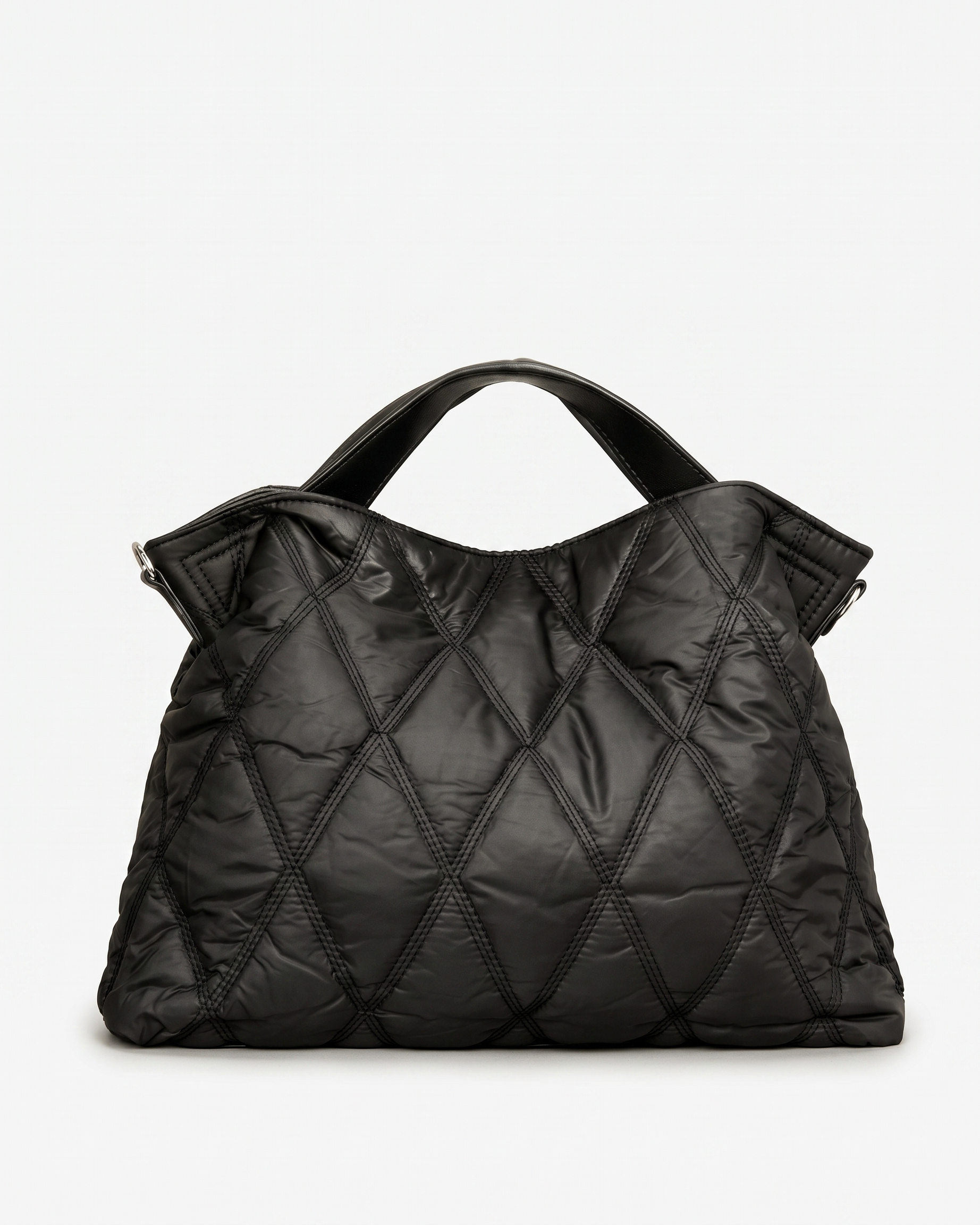 Bethan Large Quilted Tote Shoulder Bag - Black