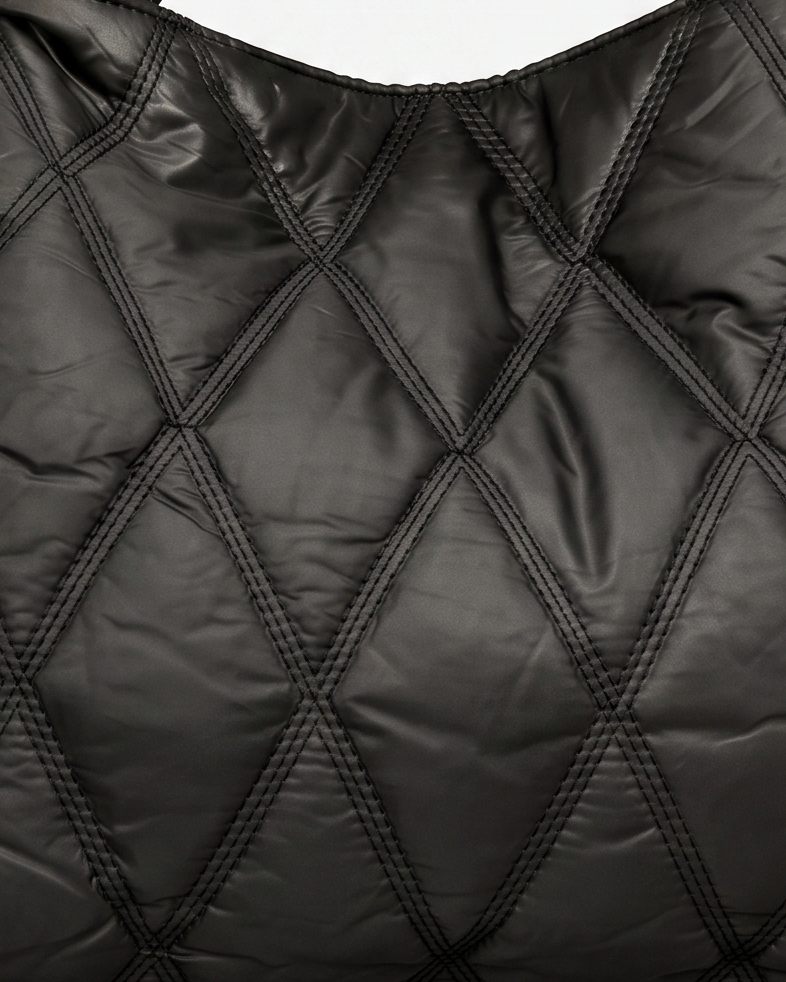 Bethan Large Quilted Tote Shoulder Bag - Black