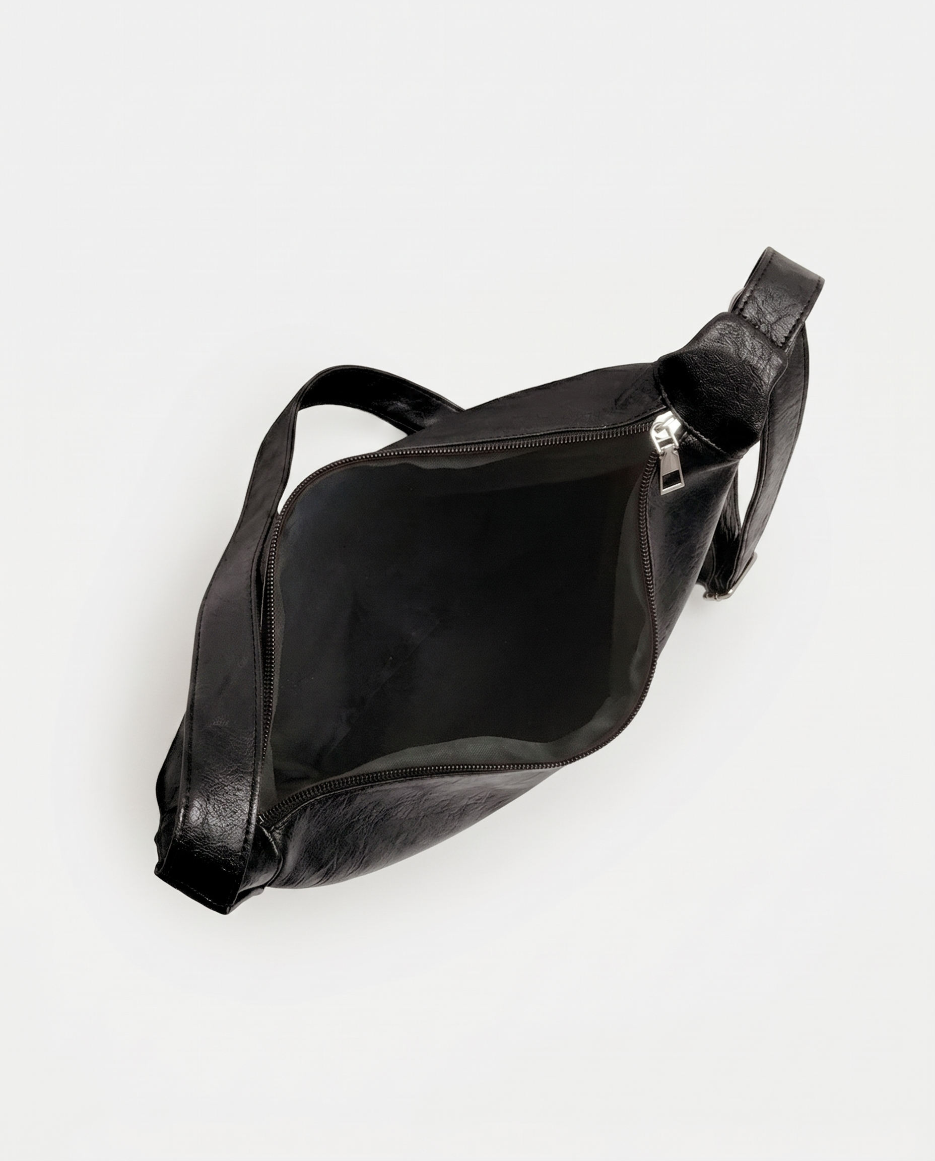 Marcella Adjustable Faux Leather Shoulder Bag - Black