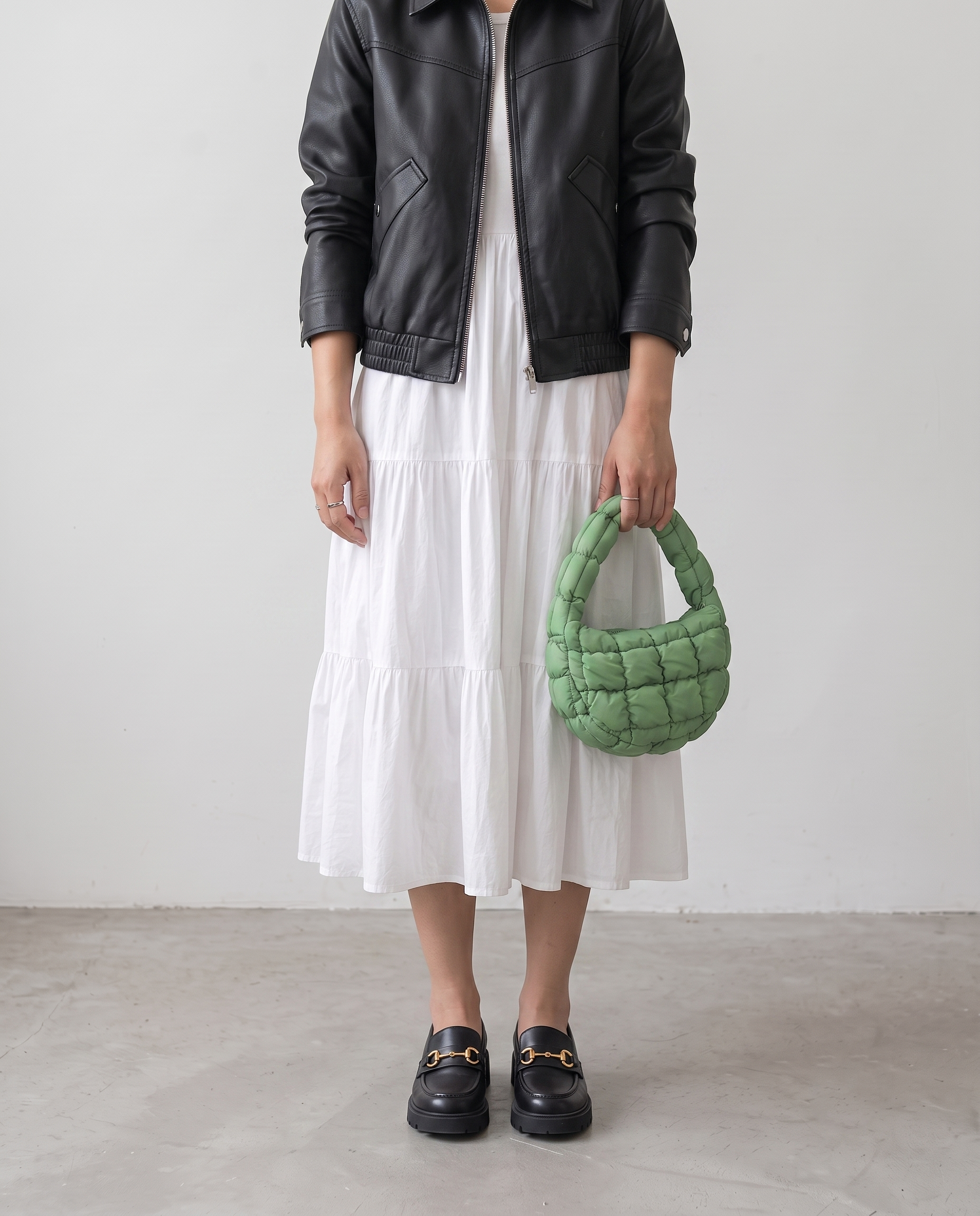 Augusta Quilted Shoulder Bag - Dark Green