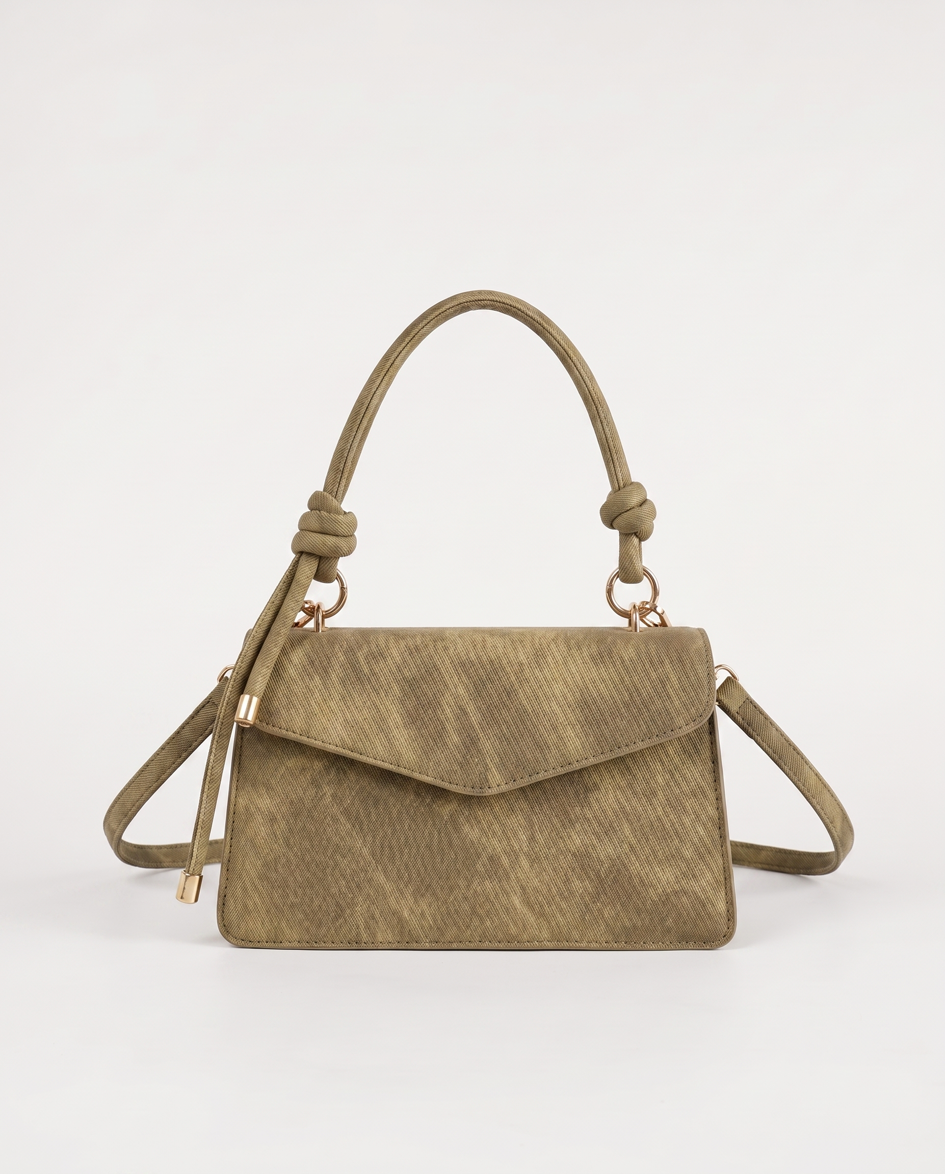 Elsbeth Top Handle Shoulder Bag - Khaki