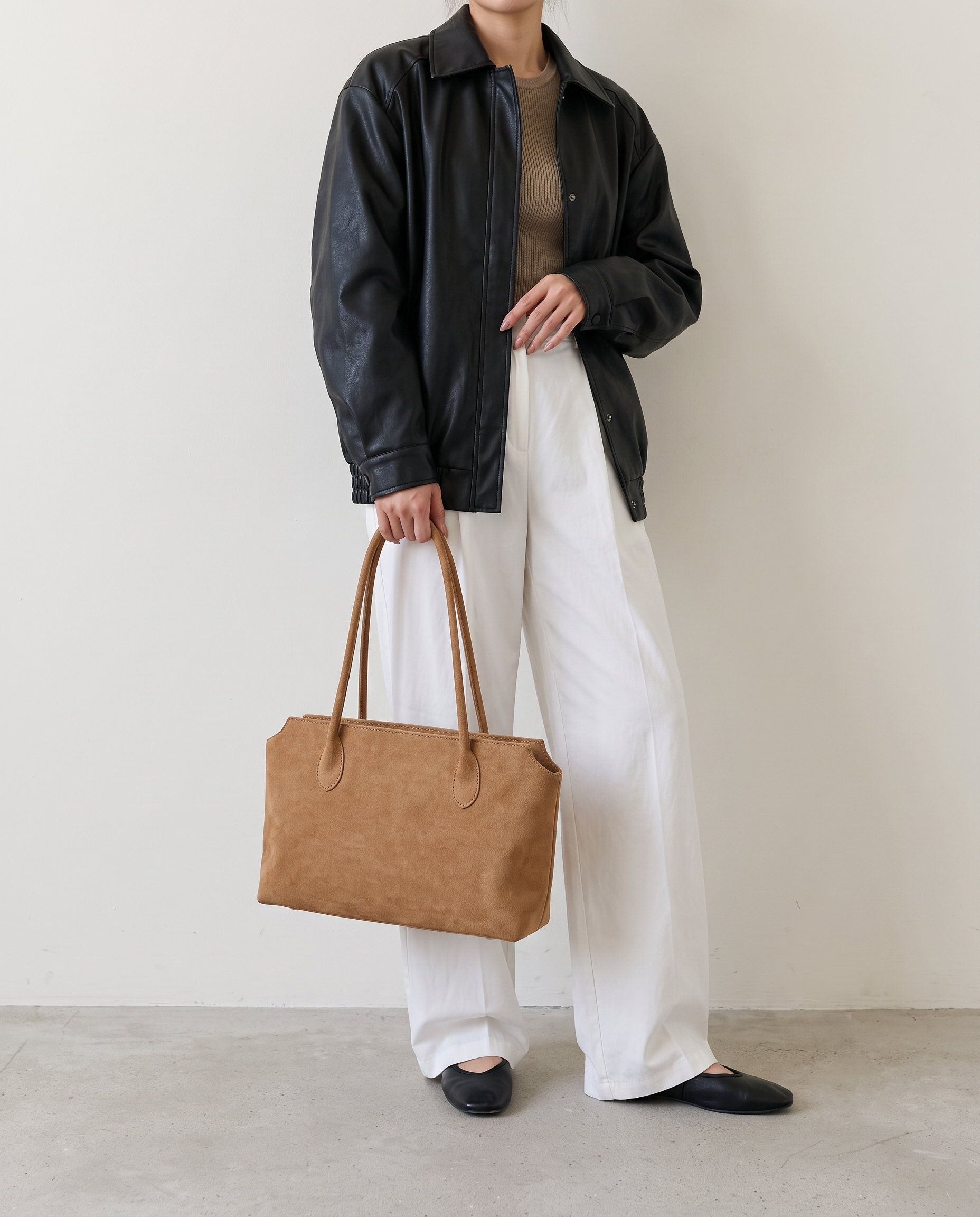 Jemima Suede Tote Bag - Yellow Brown