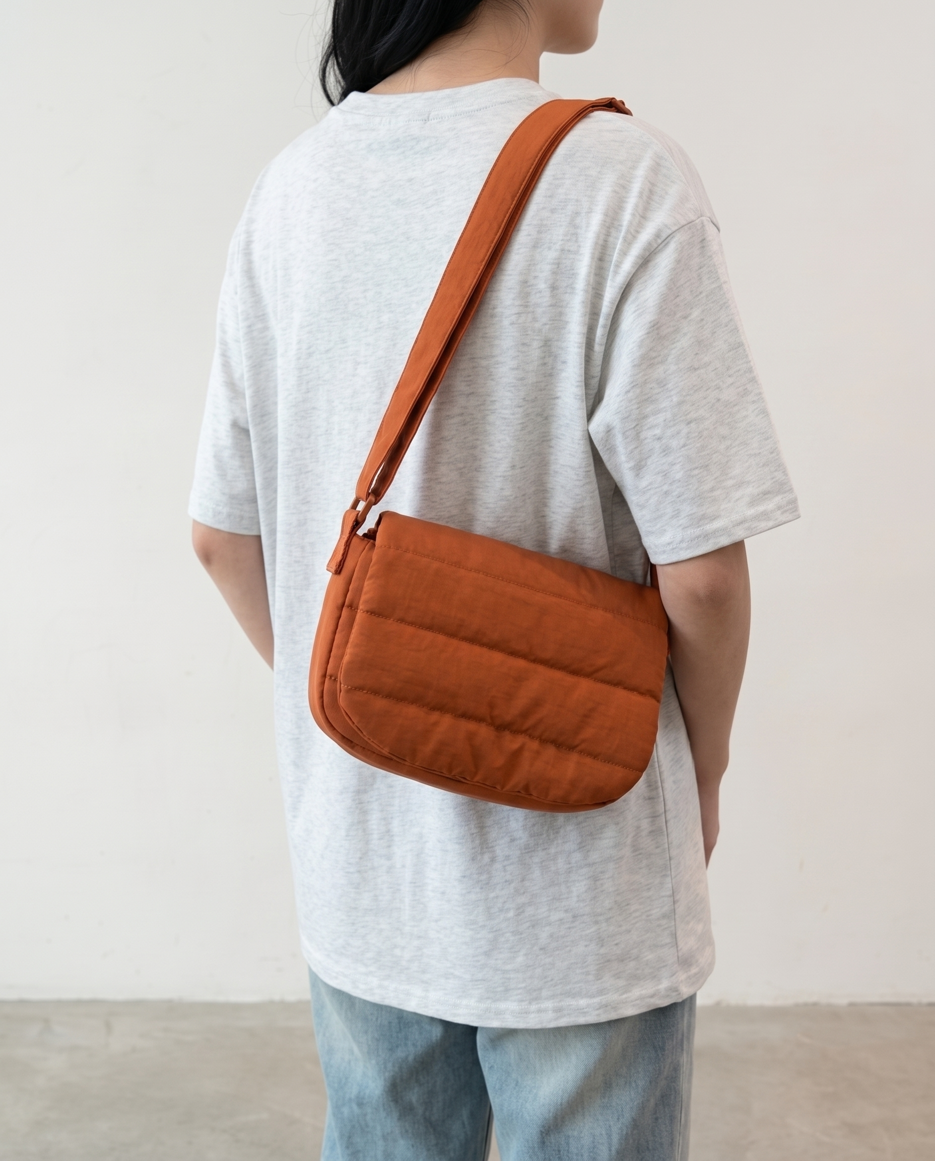 Primella Quilted Crossbody Shoulder Bag - Orange