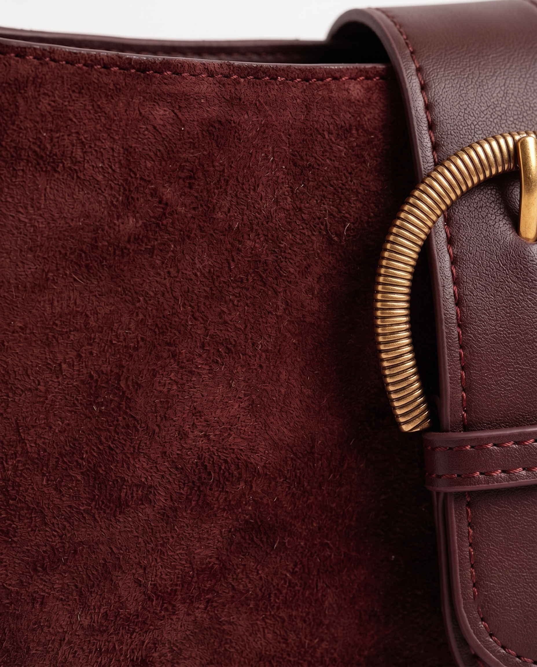 Verity Suede Shoulder Bag - Burgundy