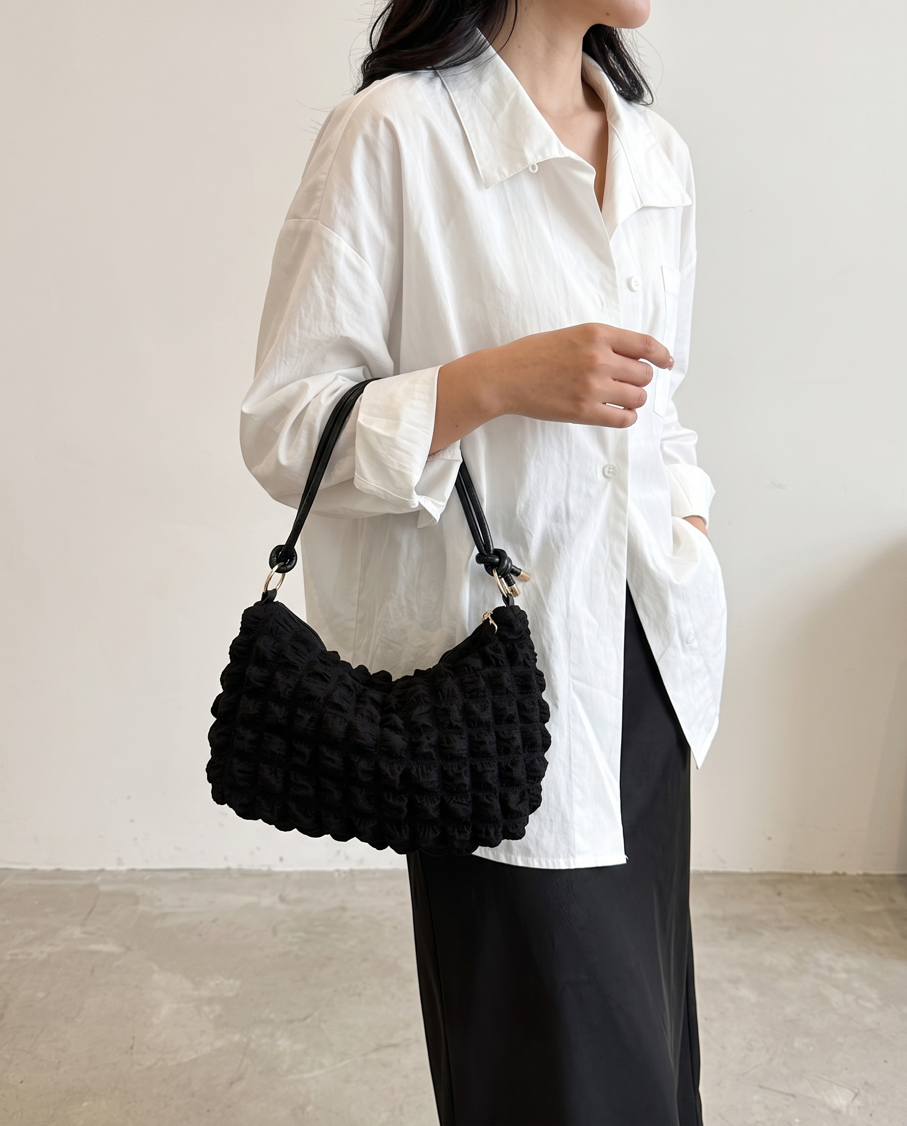 Marguerite Quilted Shoulder Bag - Black