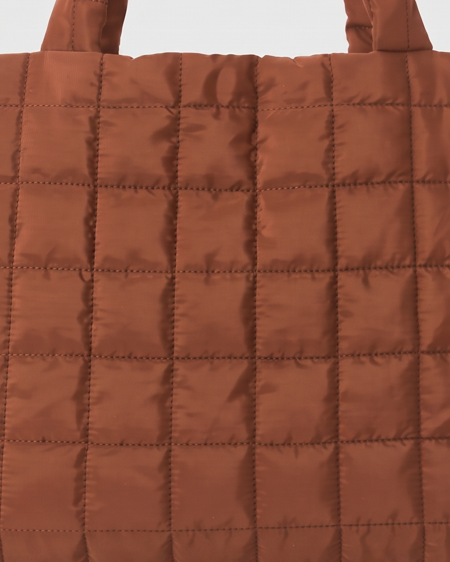 Briony Large Quilted Tote Bag - Brown