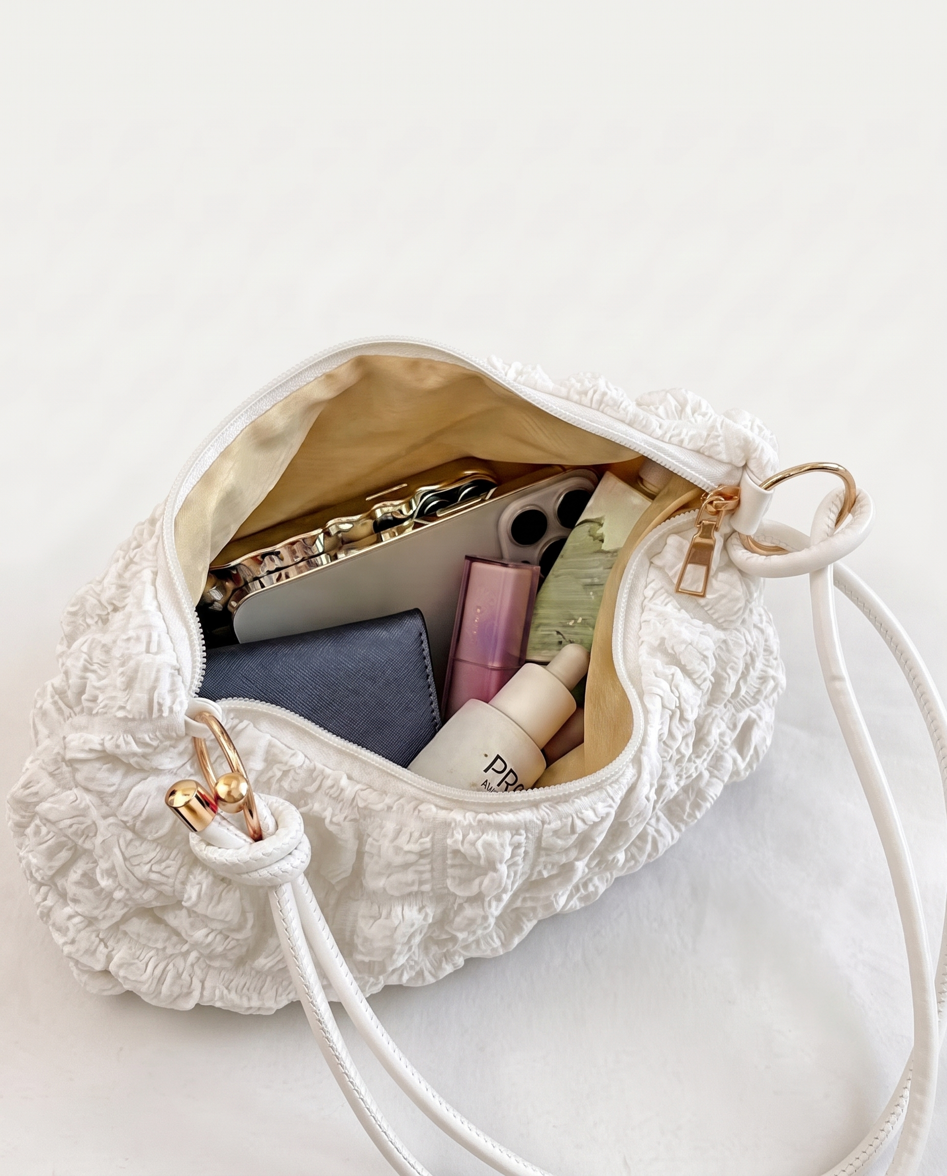 Marguerite Quilted Shoulder Bag - White