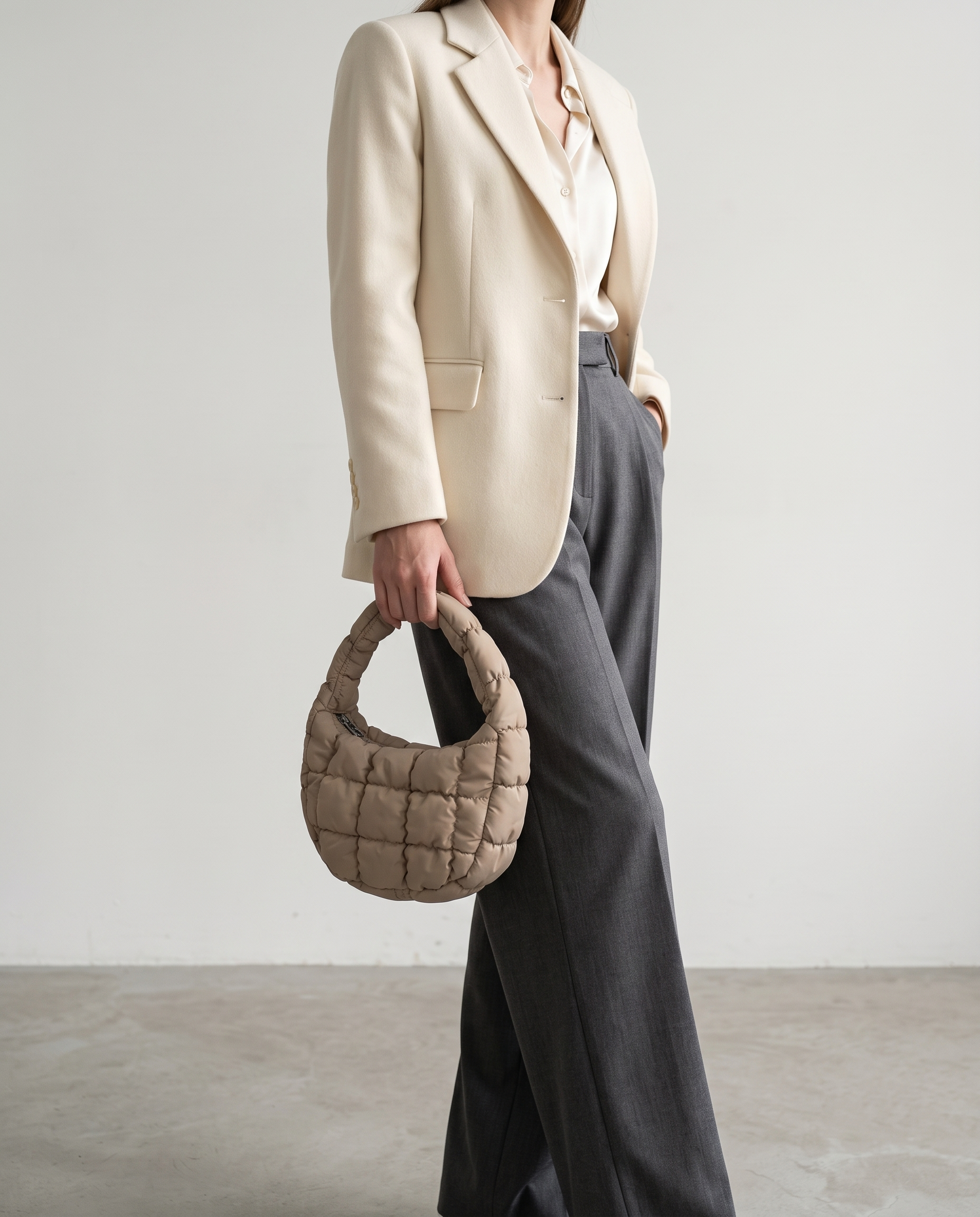Augusta Quilted Shoulder Bag - Khaki